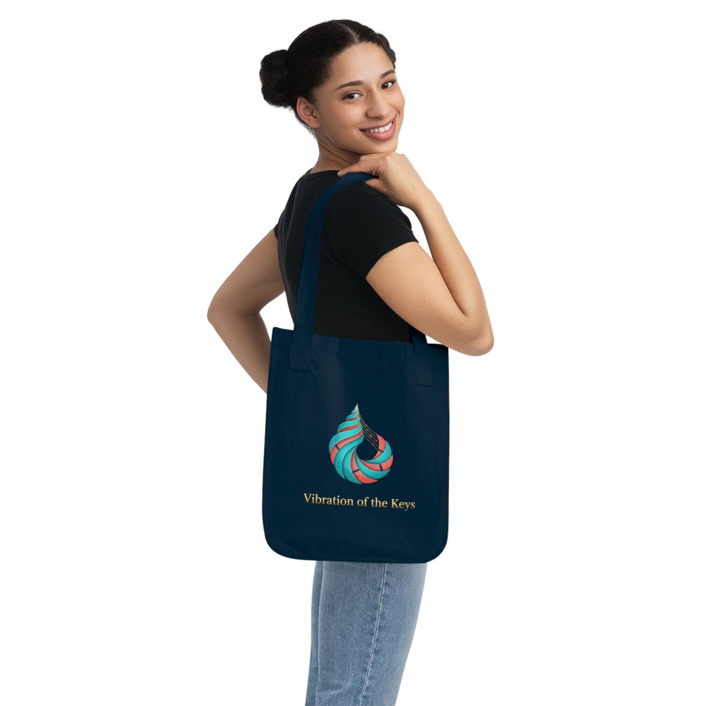 Vibration of the Keys Organic Canvas Tote Bag (Customizable)