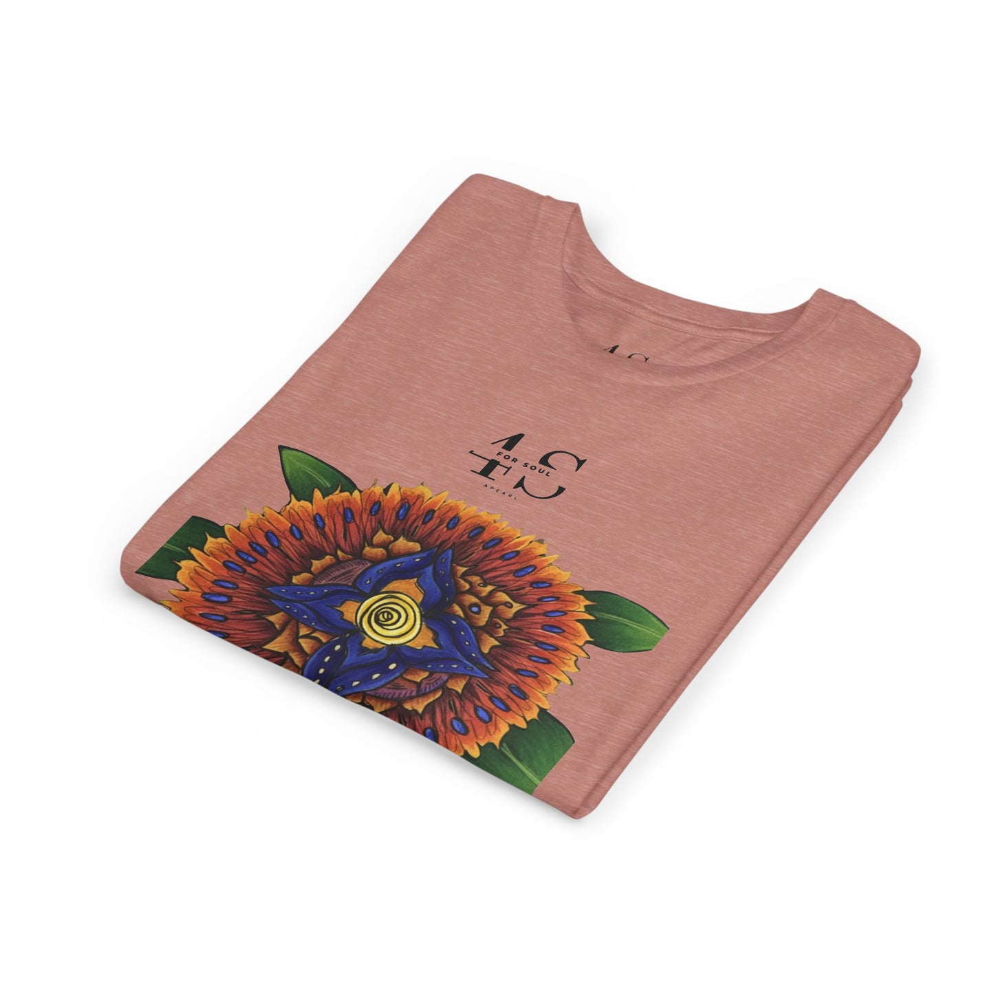 Camiseta juvenil con vibrante estampado geométrico de girasol