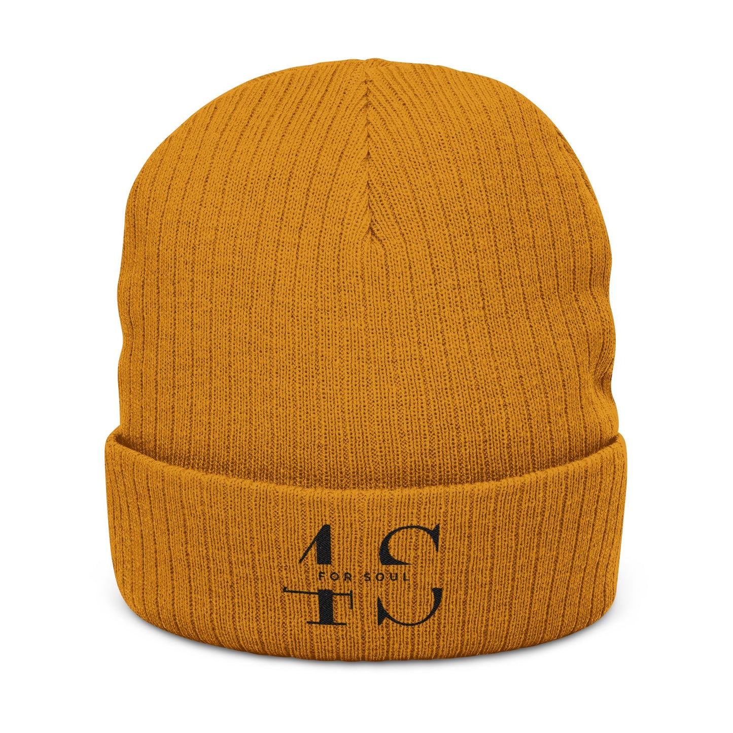 For Soul Embroidered Ribbed Beanie
