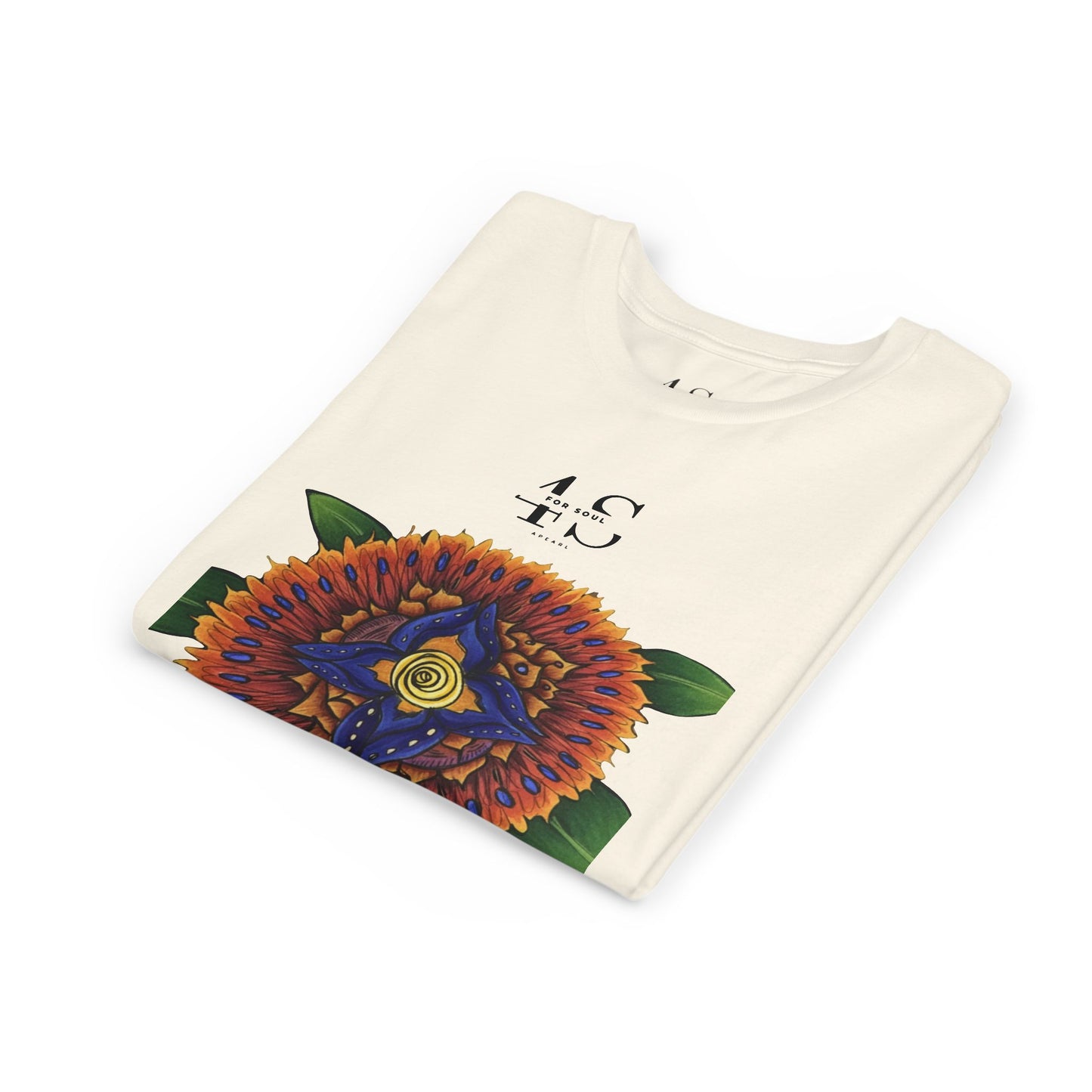 Camiseta juvenil con vibrante estampado geométrico de girasol