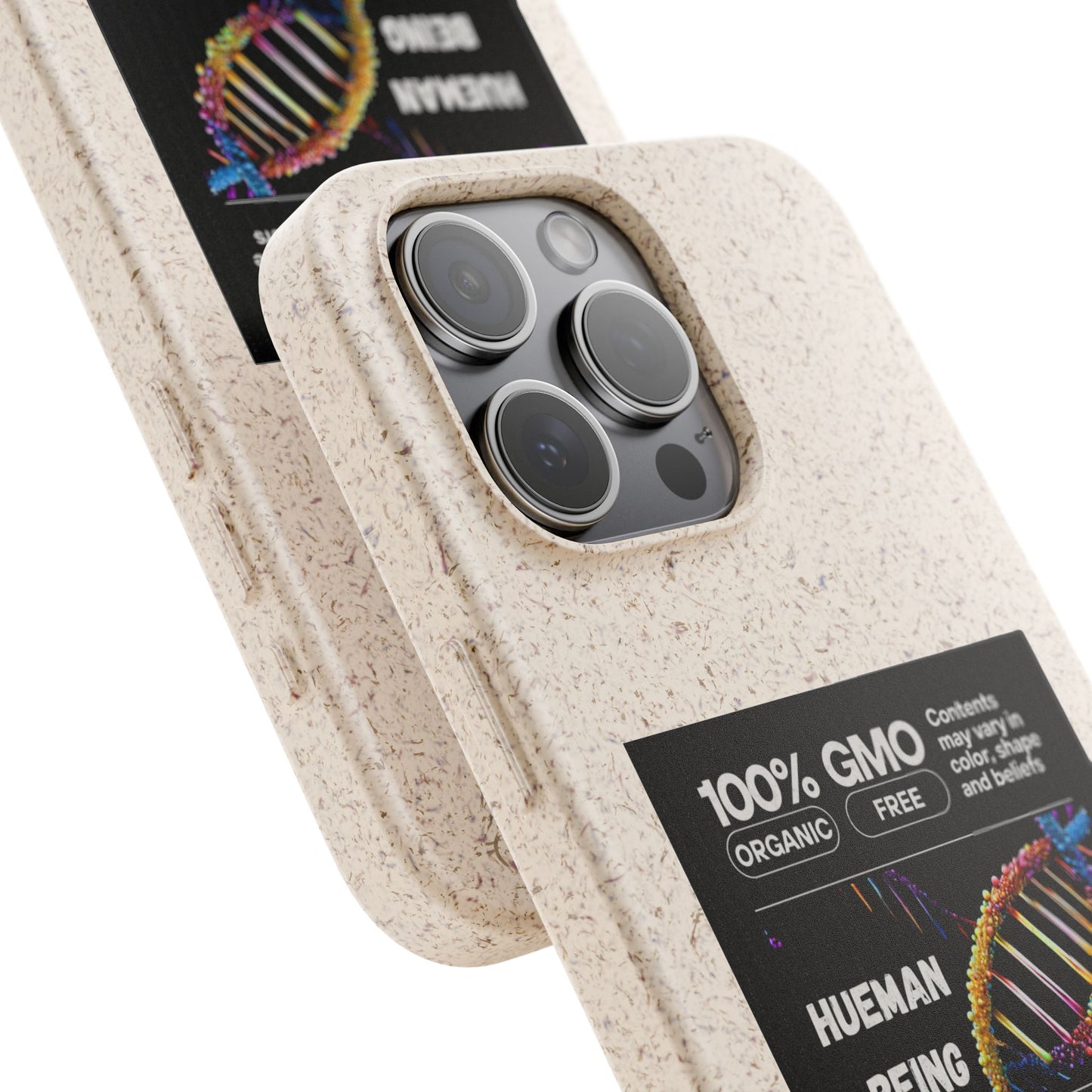 "100% GMO Free Hueman Being" Eco-Friendly Protective Cover