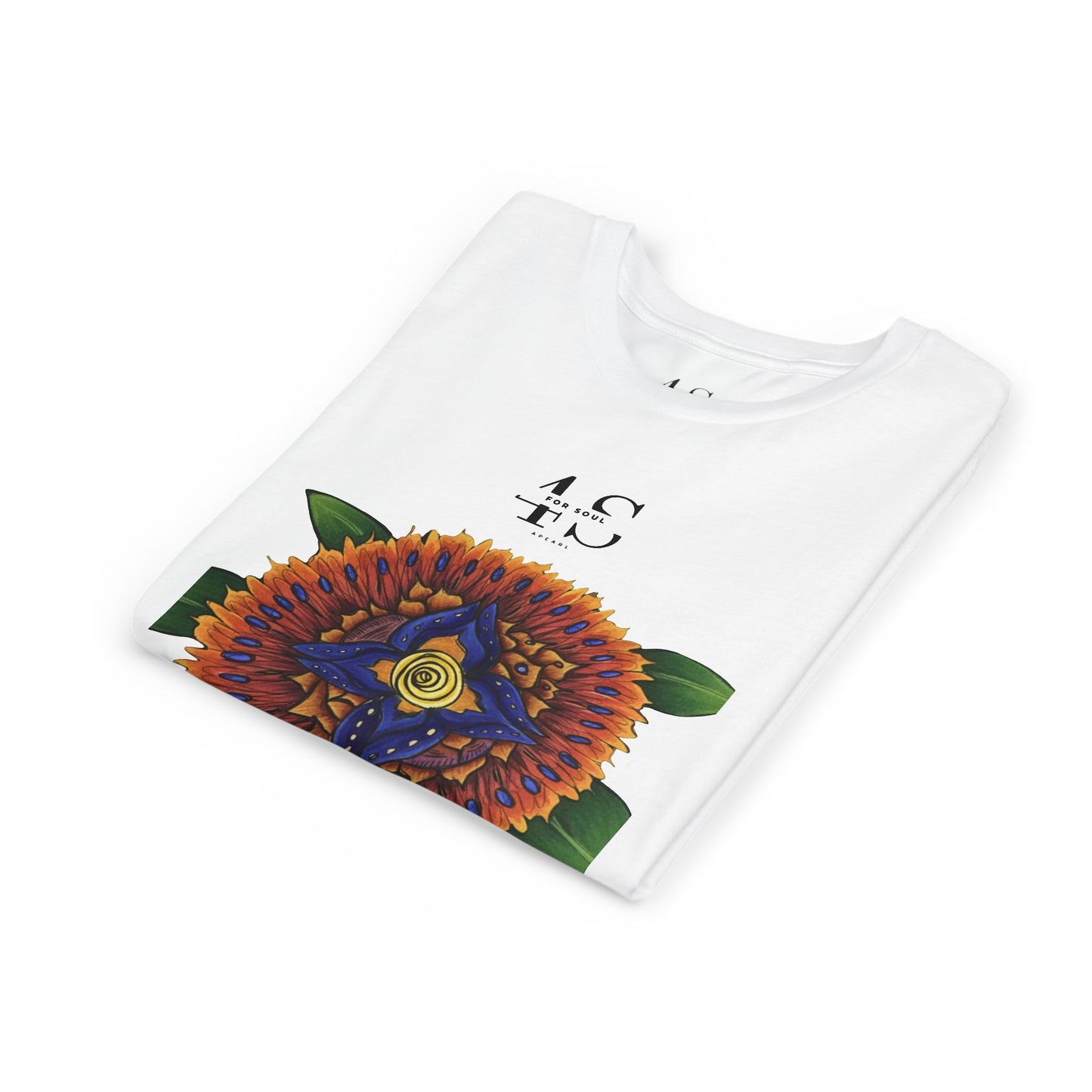 Camiseta juvenil con vibrante estampado geométrico de girasol