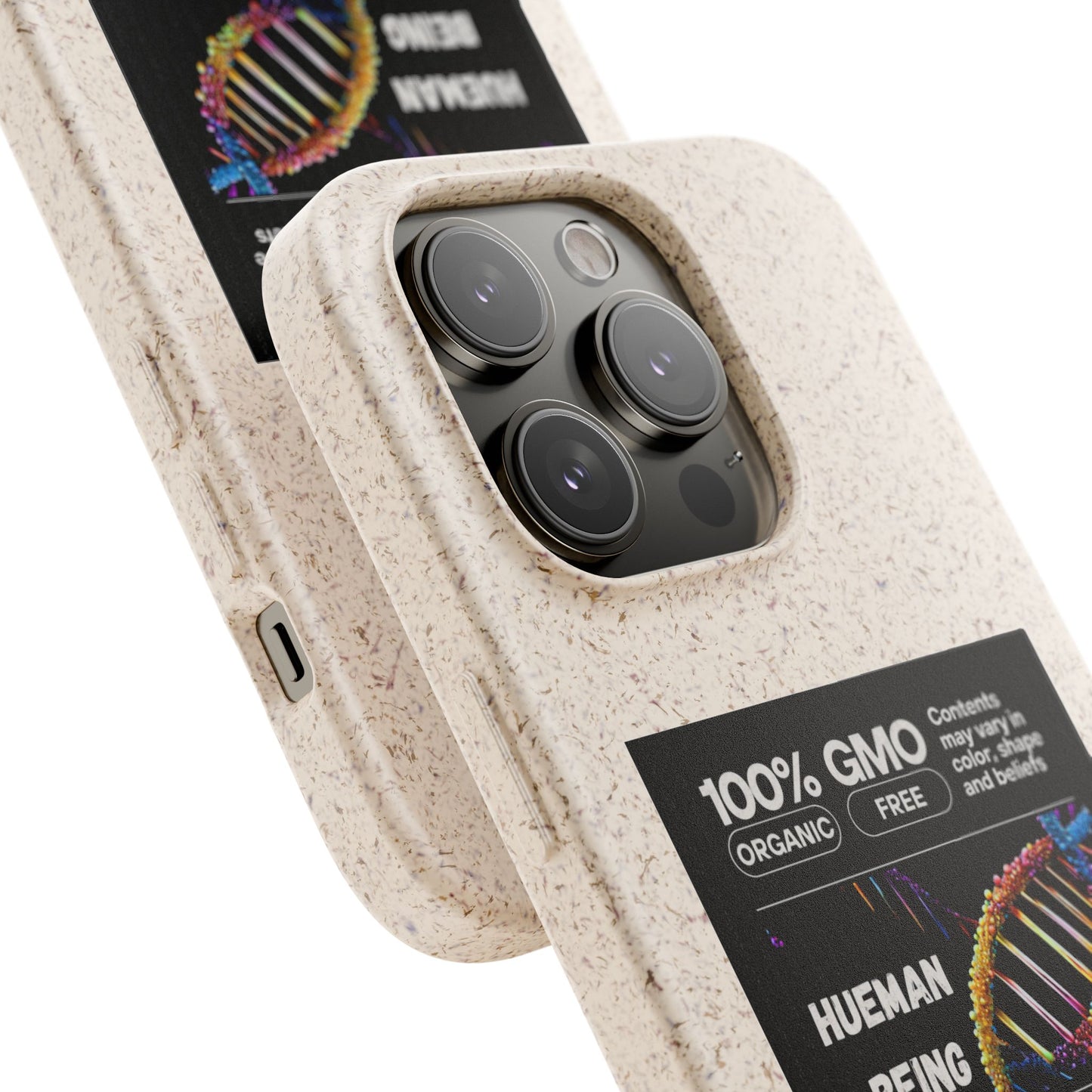 "100% GMO Free Hueman Being" Eco-Friendly Protective Cover