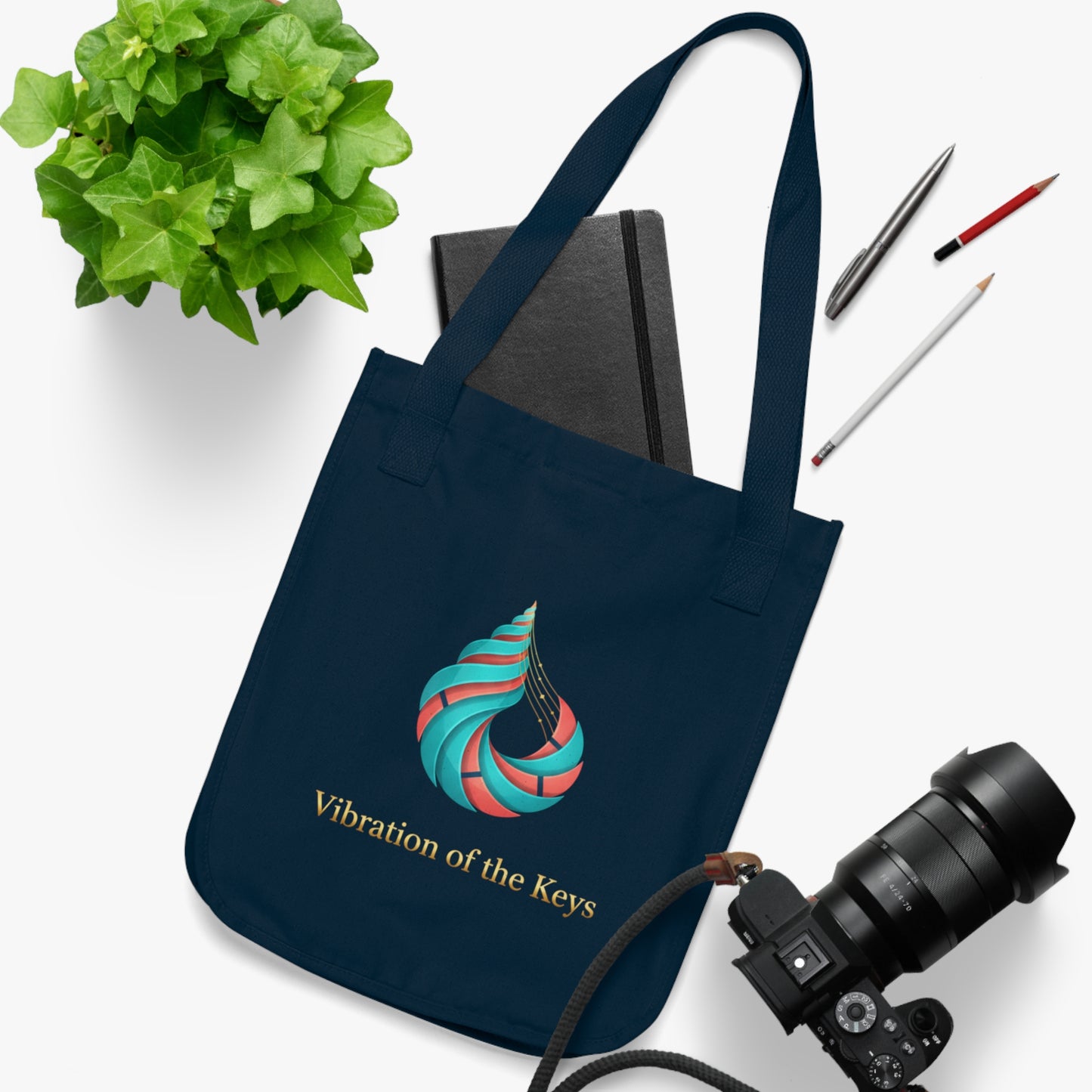 Vibration of the Keys Organic Canvas Tote Bag (Customizable)