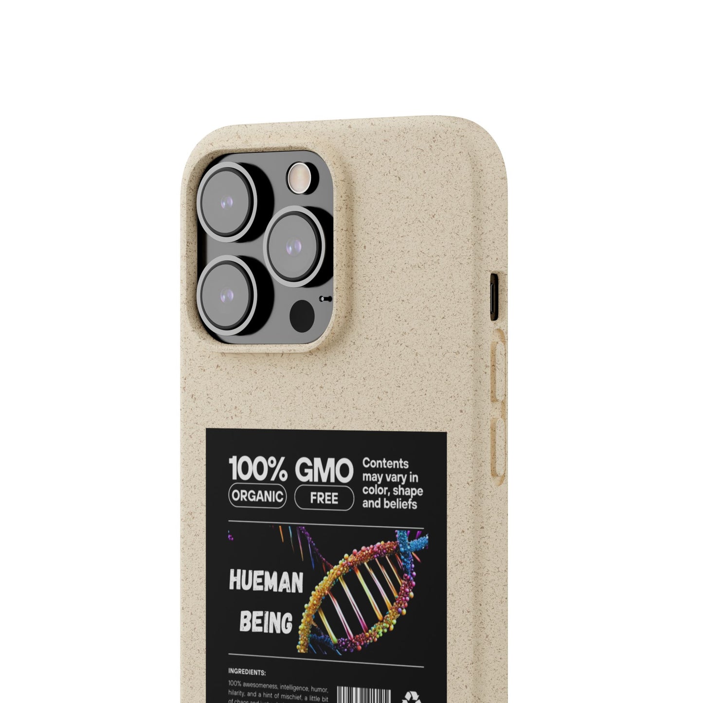 "100% GMO Free Hueman Being" Eco-Friendly Protective Cover