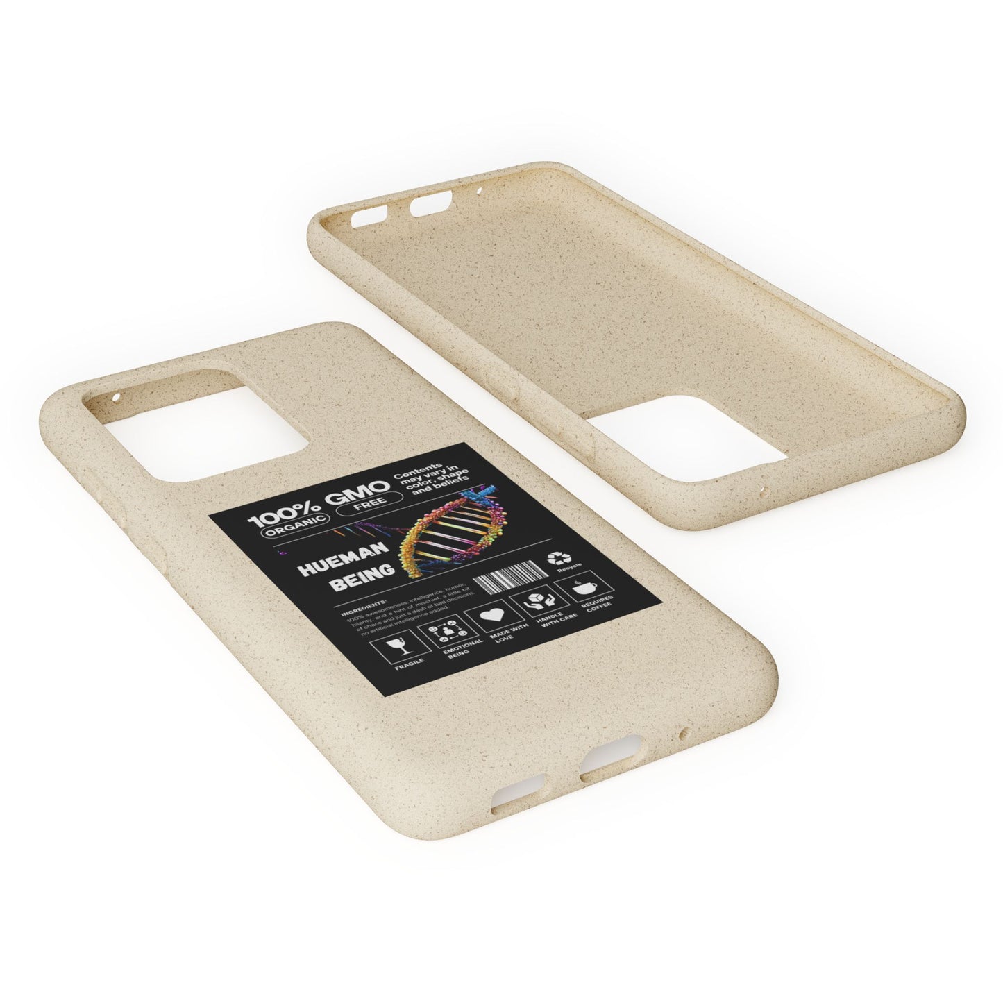 "100% GMO Free Hueman Being" Eco-Friendly Protective Cover