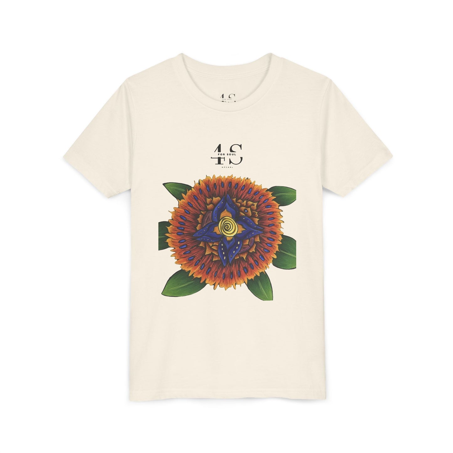 Camiseta juvenil con vibrante estampado geométrico de girasol