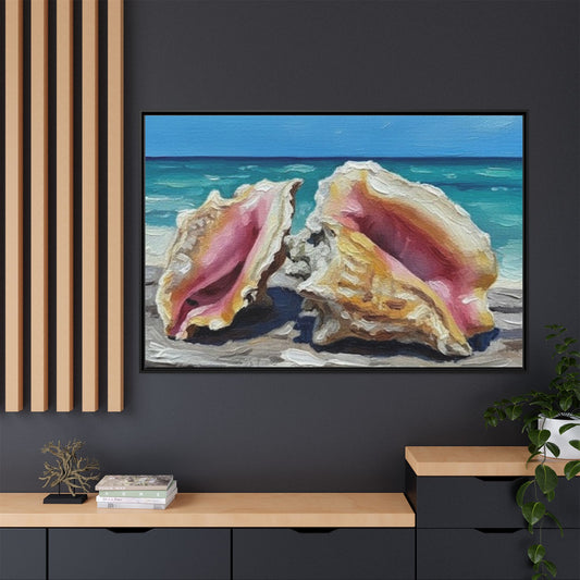 Vibration of the Keys Conch Shell Beach Framed Wall Art