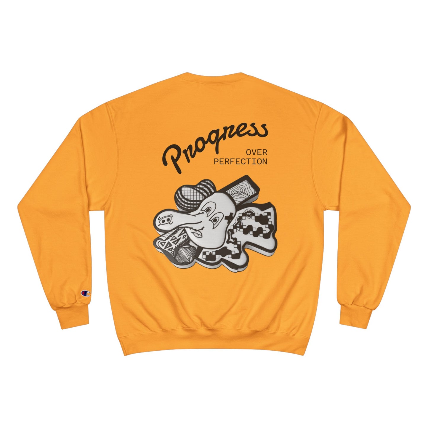 "Progress Over Perfection" Elephant Champion Crewneck