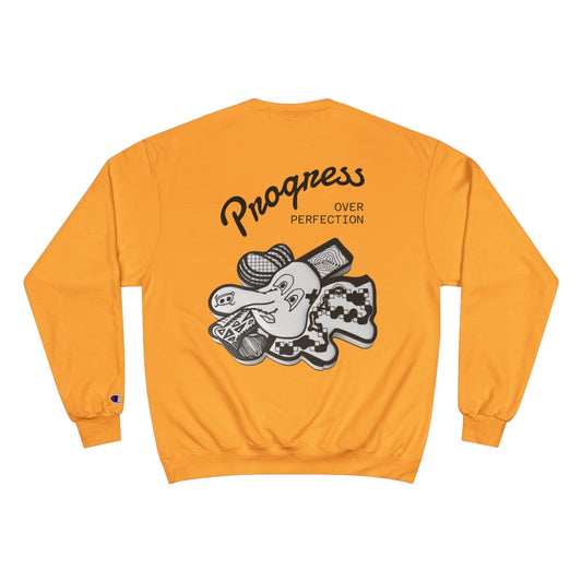 "Progress Over Perfection" Elephant Champion Crewneck