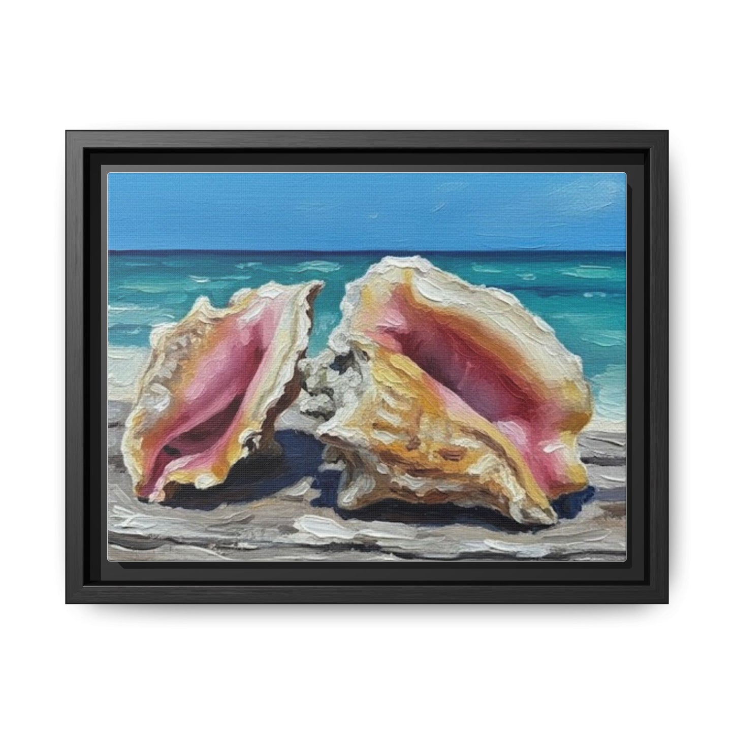 Vibration of the Keys Conch Shell Beach Framed Wall Art