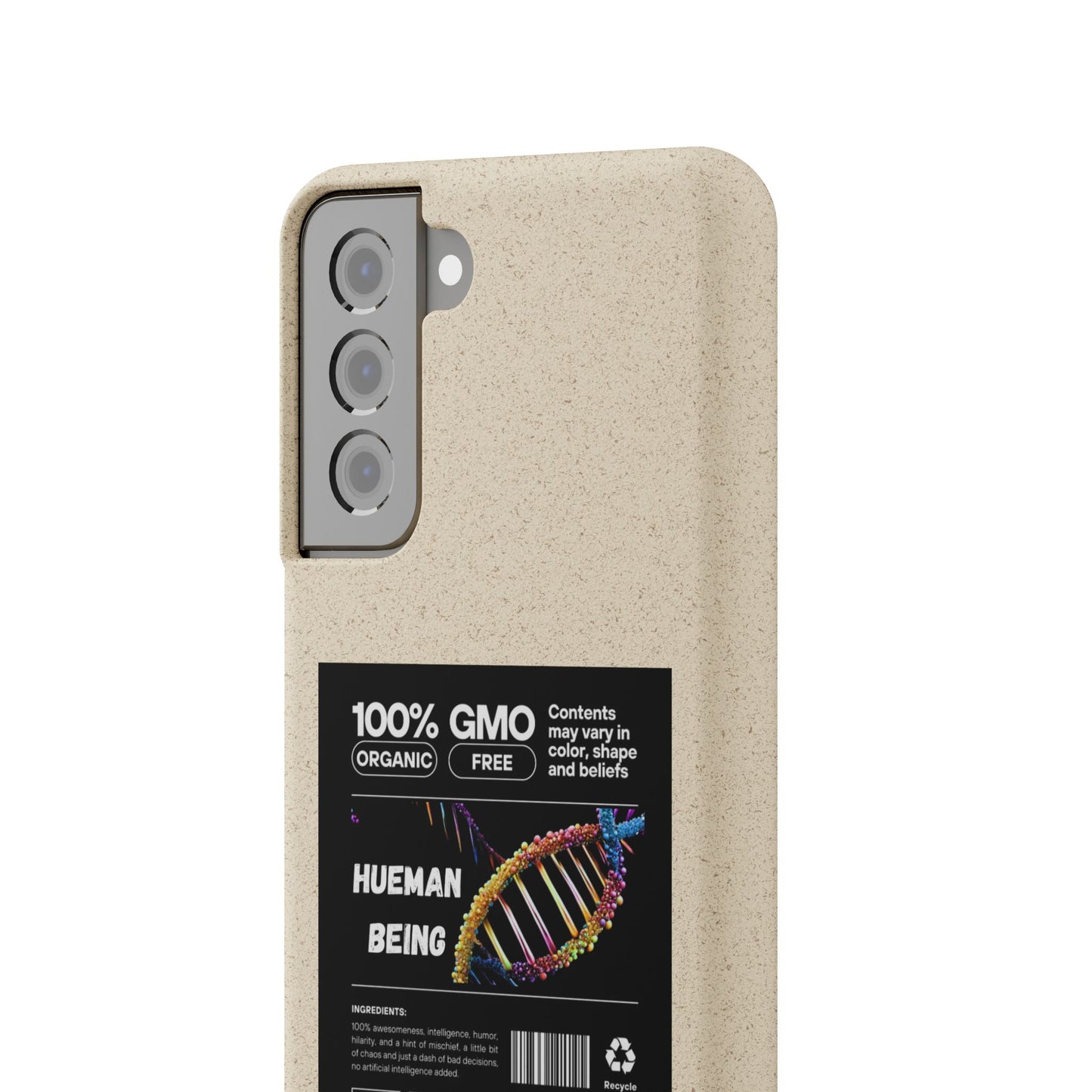 "100% GMO Free Hueman Being" Eco-Friendly Protective Cover