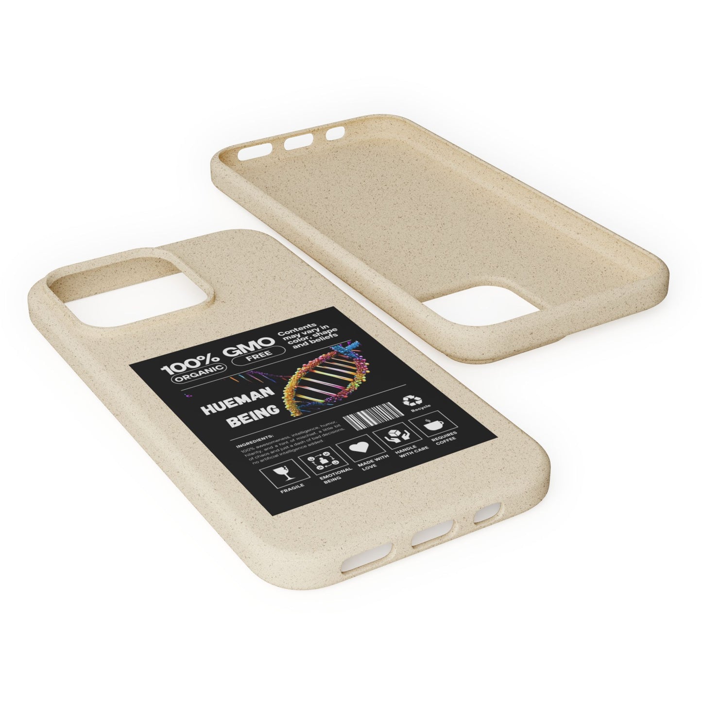 "100% GMO Free Hueman Being" Eco-Friendly Protective Cover