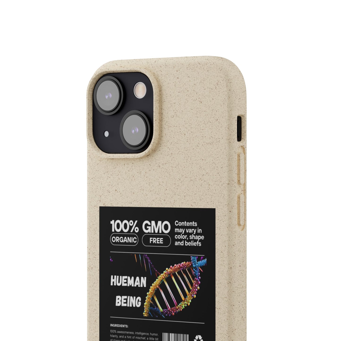 "100% GMO Free Hueman Being" Eco-Friendly Protective Cover