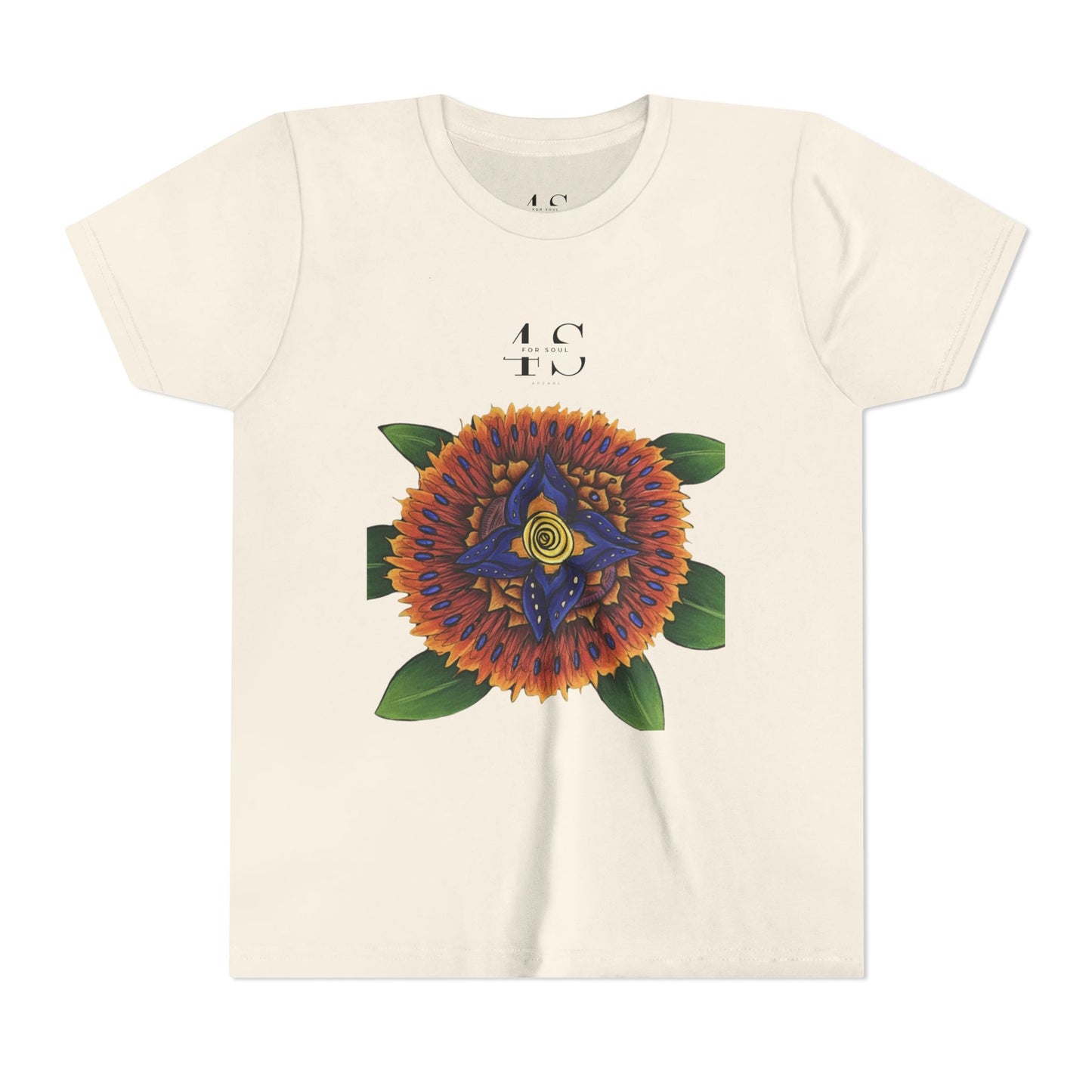 Camiseta juvenil con vibrante estampado geométrico de girasol