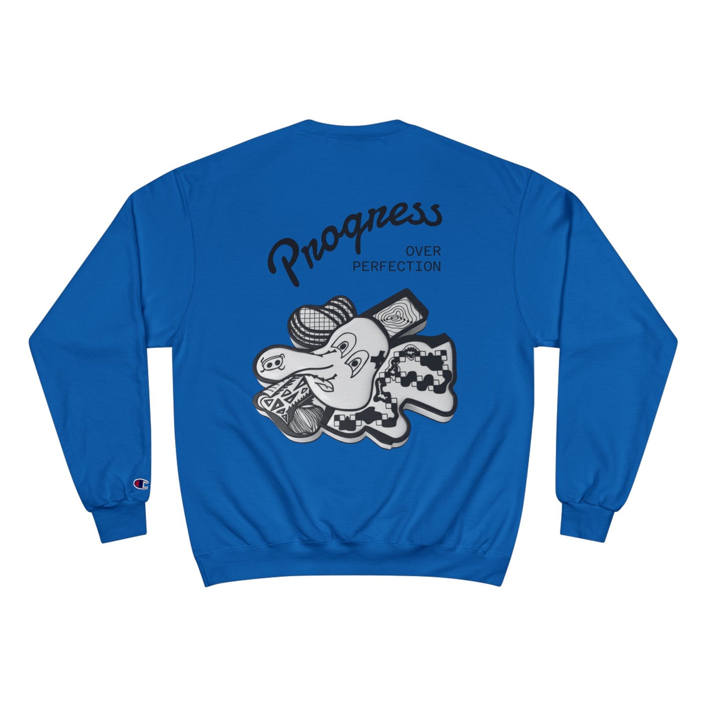 "Progress Over Perfection" Elephant Champion Crewneck