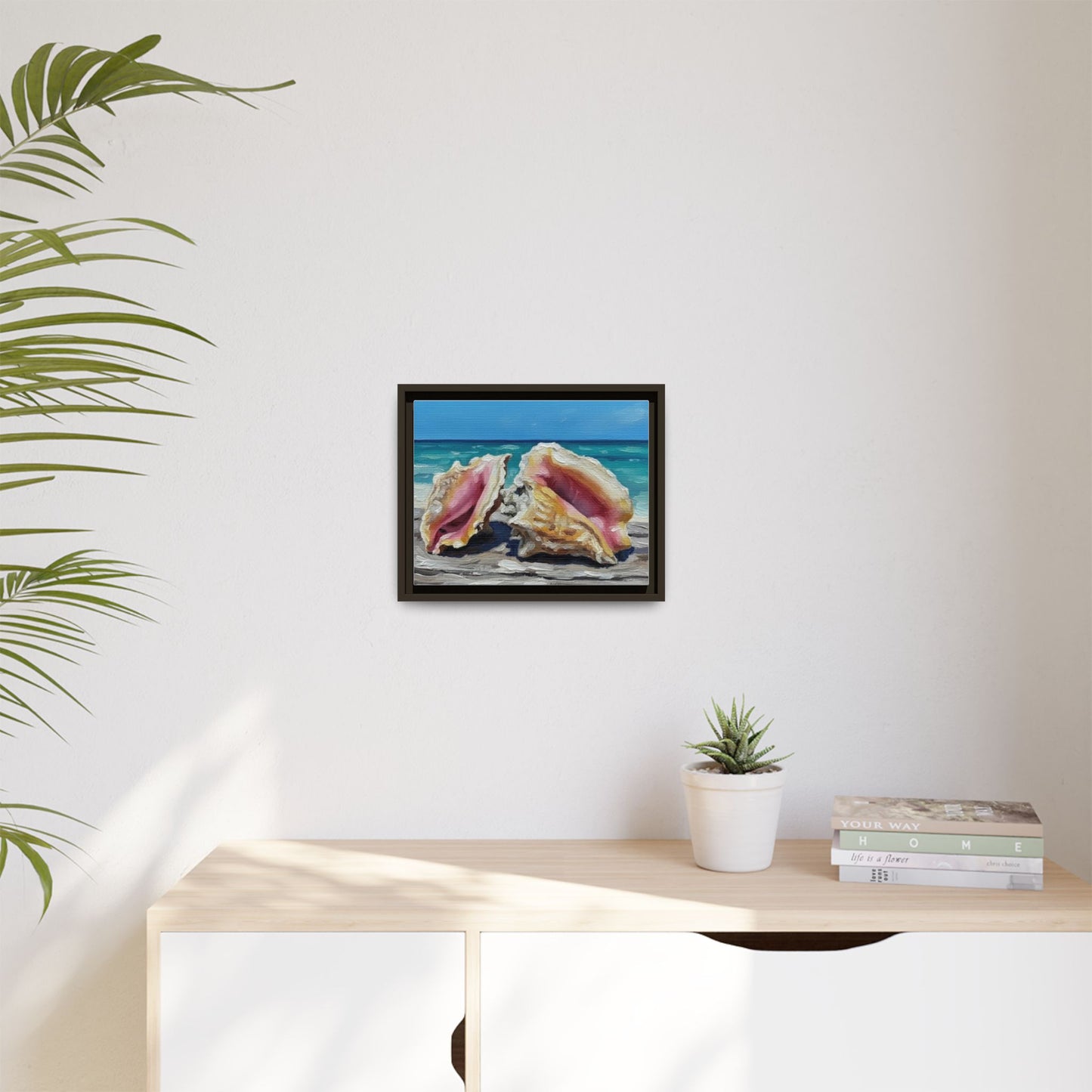 Vibration of the Keys Conch Shell Beach Framed Wall Art