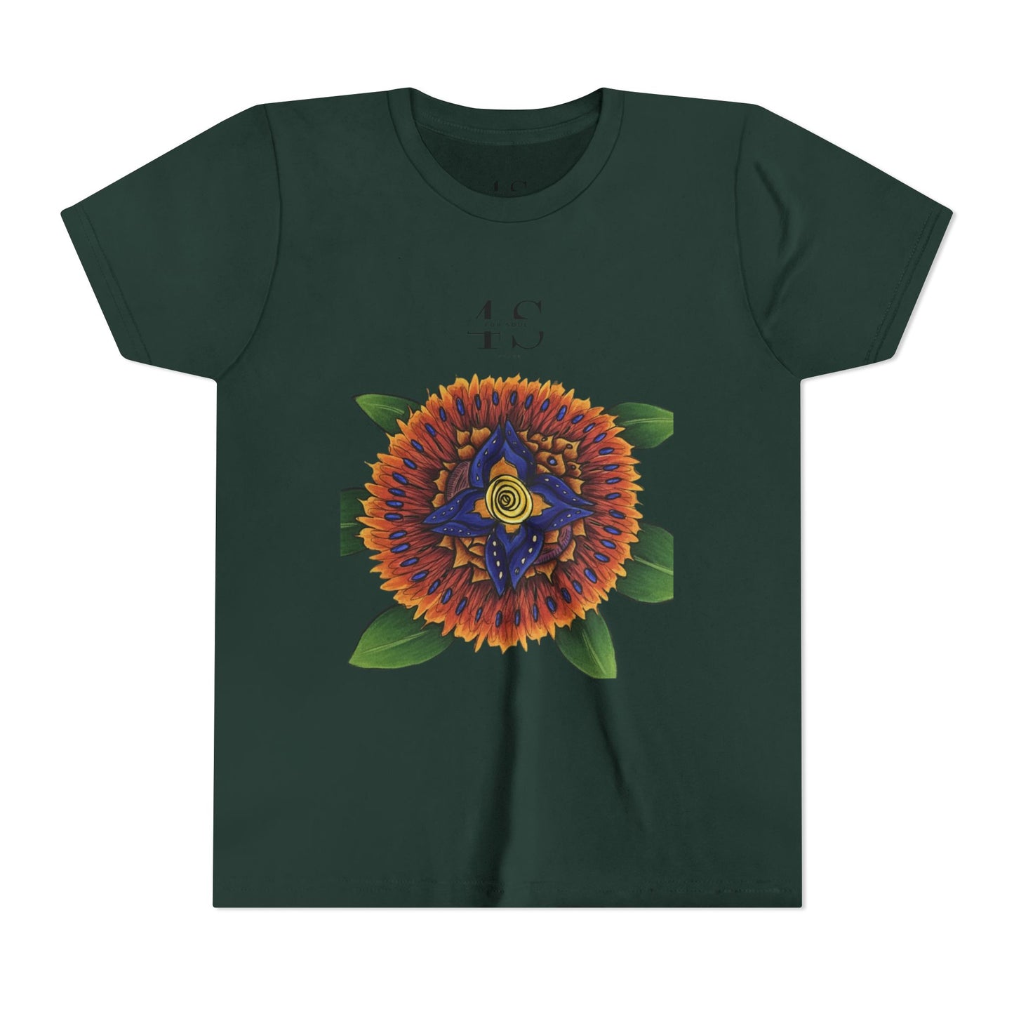 Camiseta juvenil con vibrante estampado geométrico de girasol