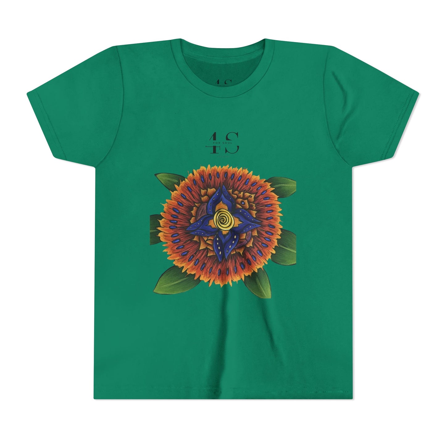 Camiseta juvenil con vibrante estampado geométrico de girasol