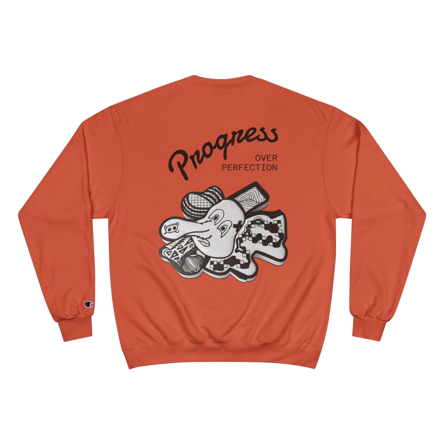 "Progress Over Perfection" Elephant Champion Crewneck