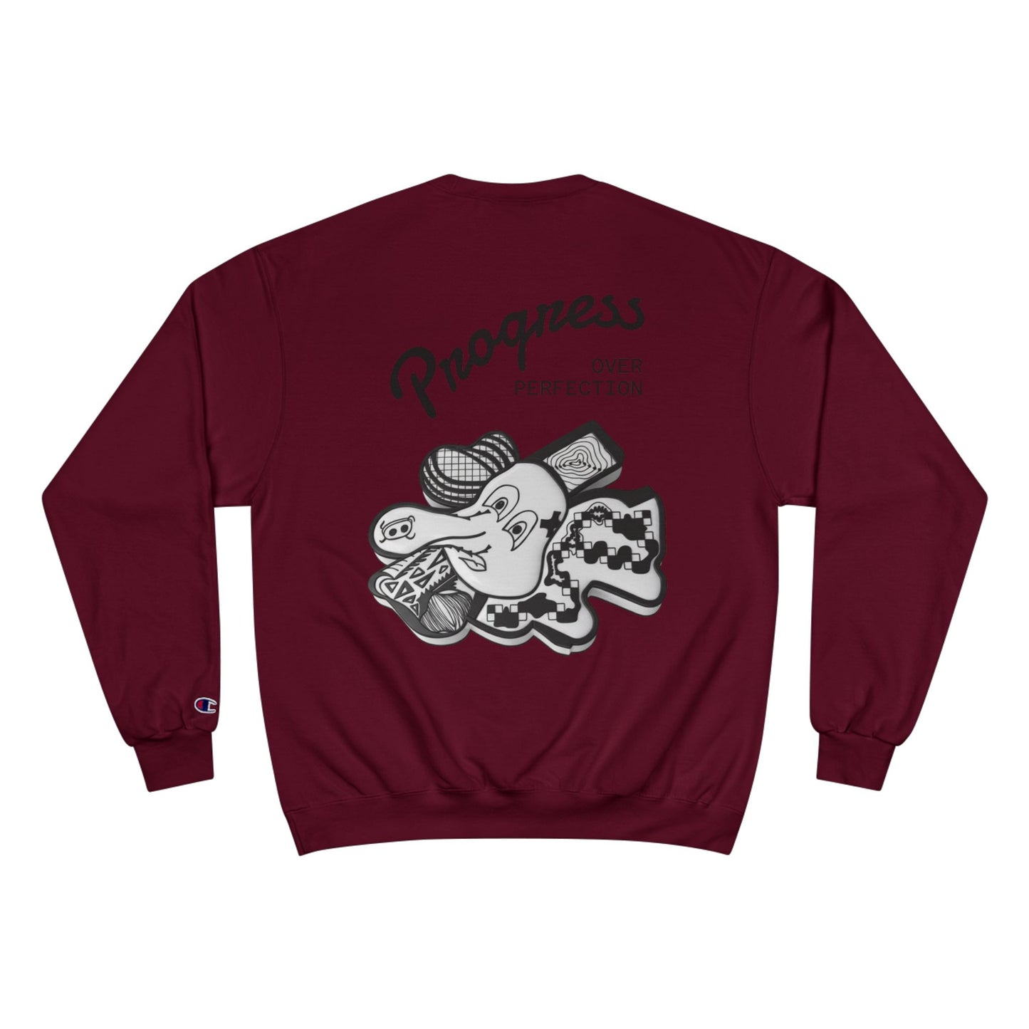 "Progress Over Perfection" Elephant Champion Crewneck