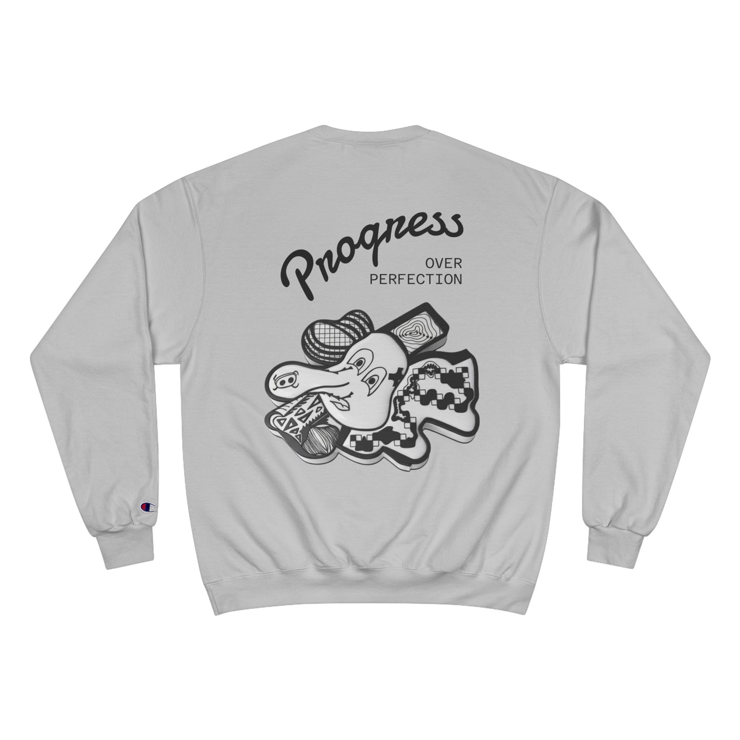 "Progress Over Perfection" Elephant Champion Crewneck