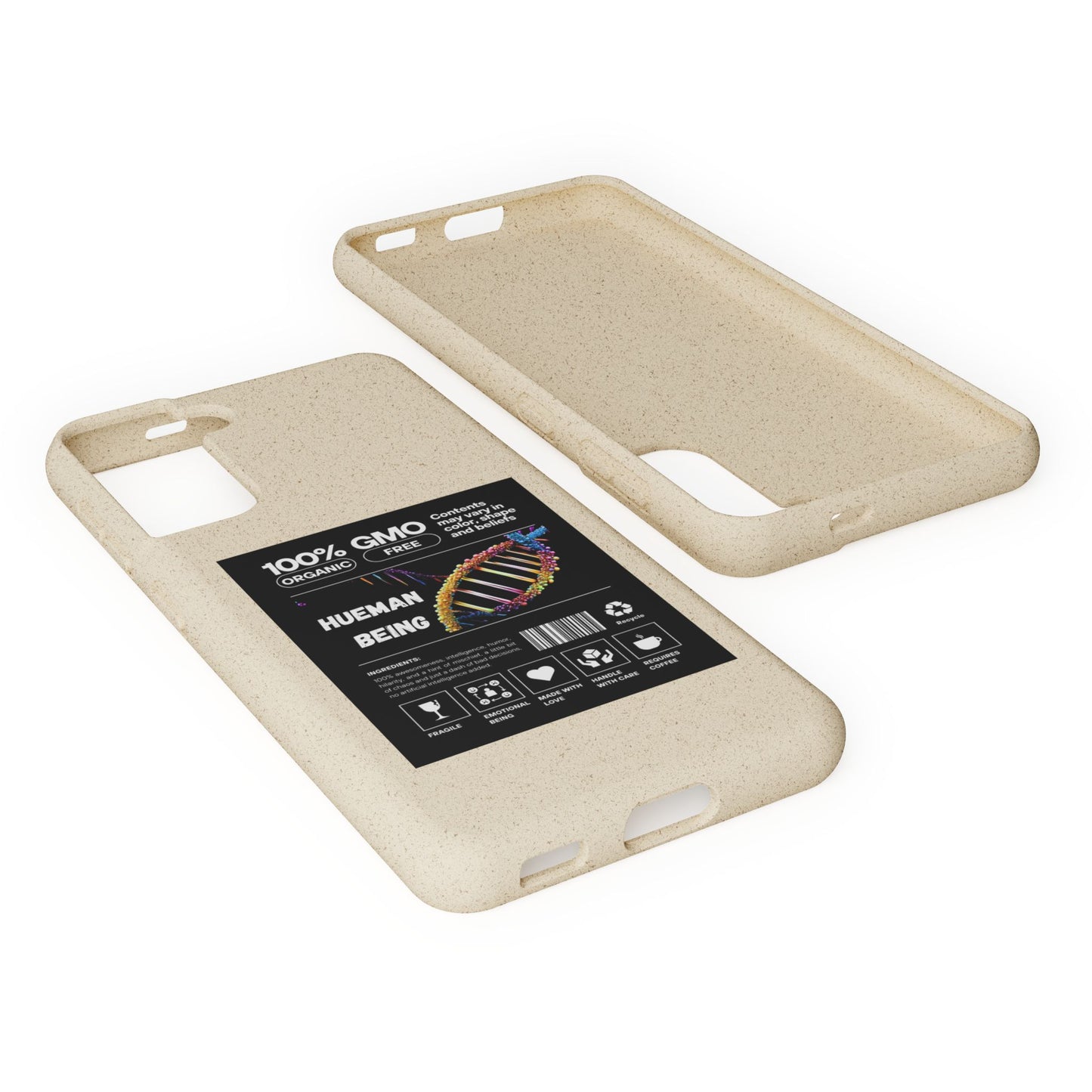 "100% GMO Free Hueman Being" Eco-Friendly Protective Cover