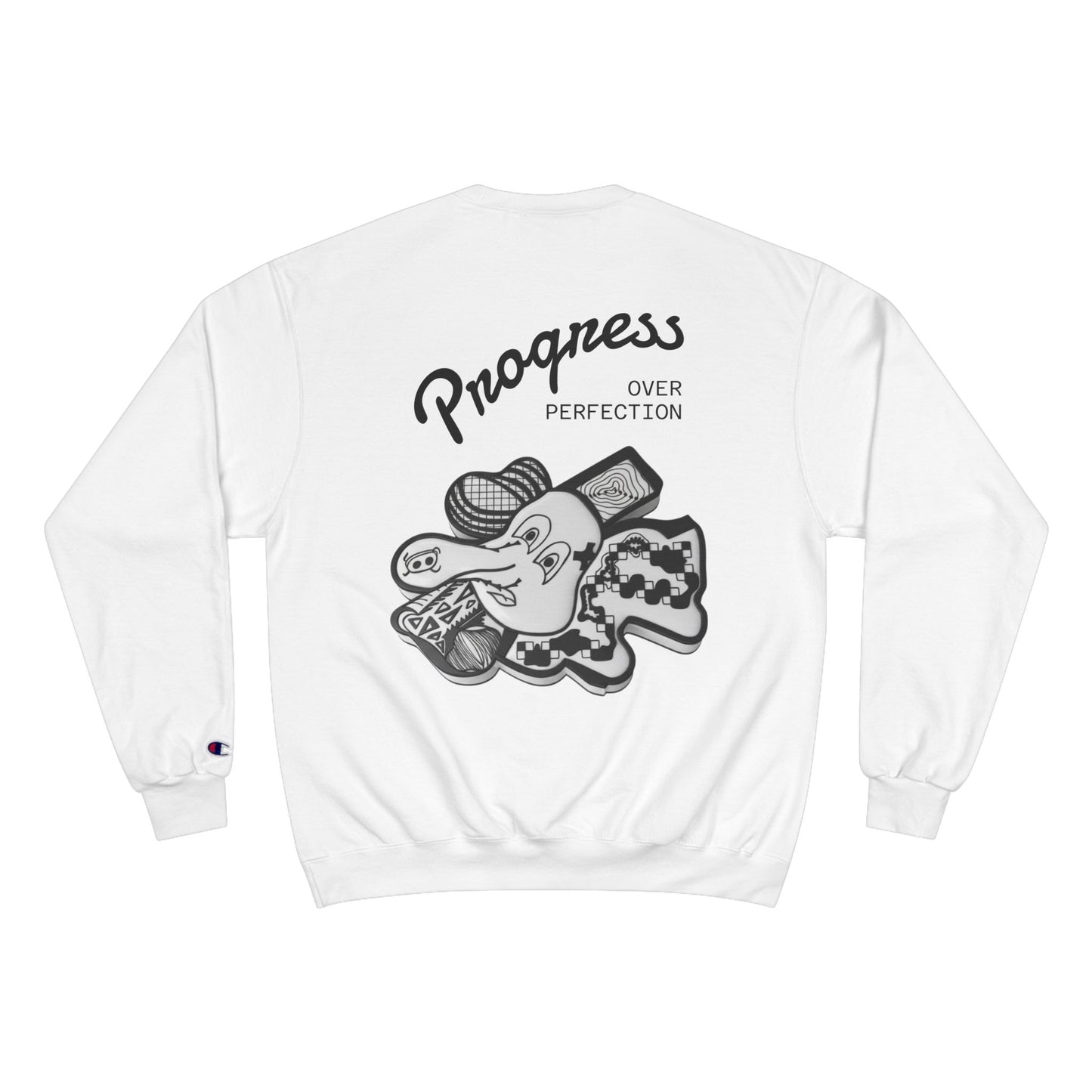 "Progress Over Perfection" Elephant Champion Crewneck