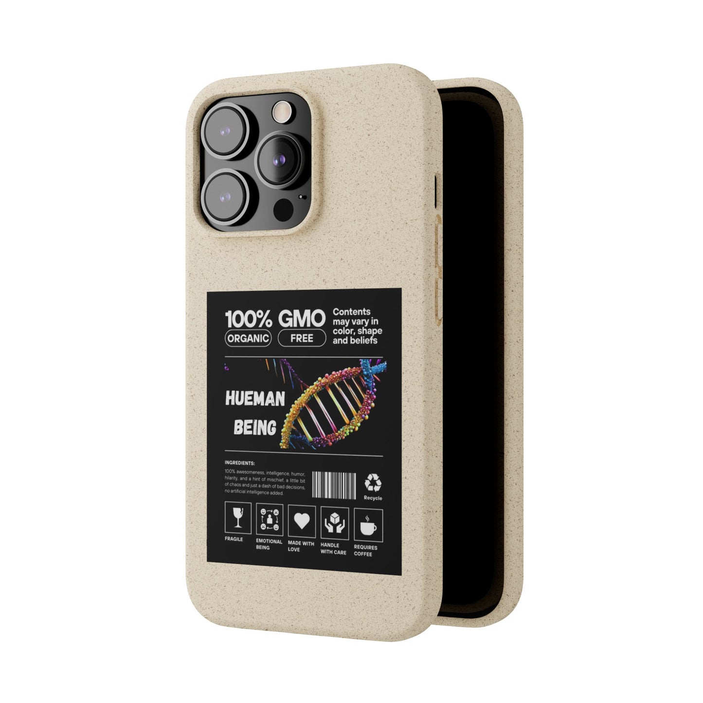 "100% GMO Free Hueman Being" Eco-Friendly Protective Cover