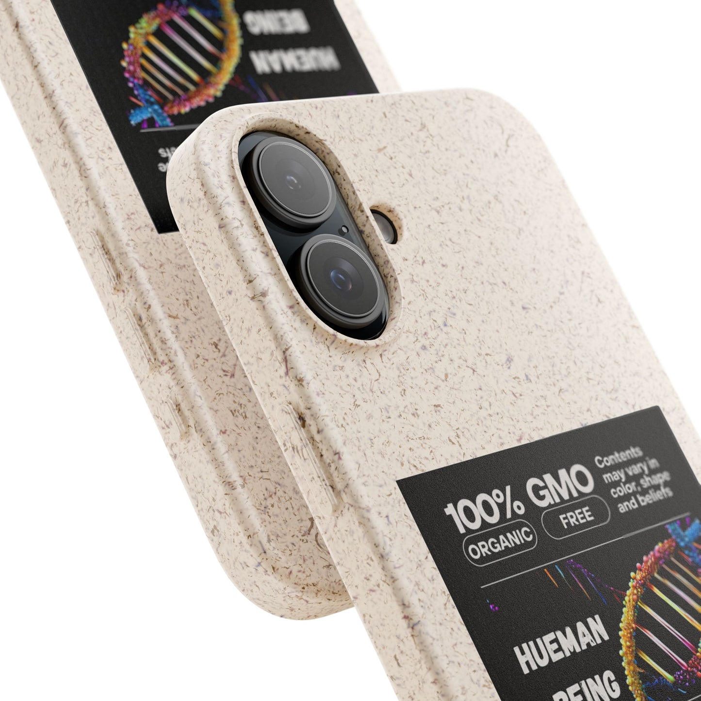 "100% GMO Free Hueman Being" Eco-Friendly Protective Cover