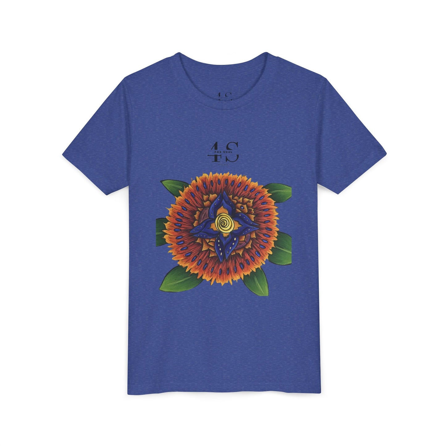 Camiseta juvenil con vibrante estampado geométrico de girasol