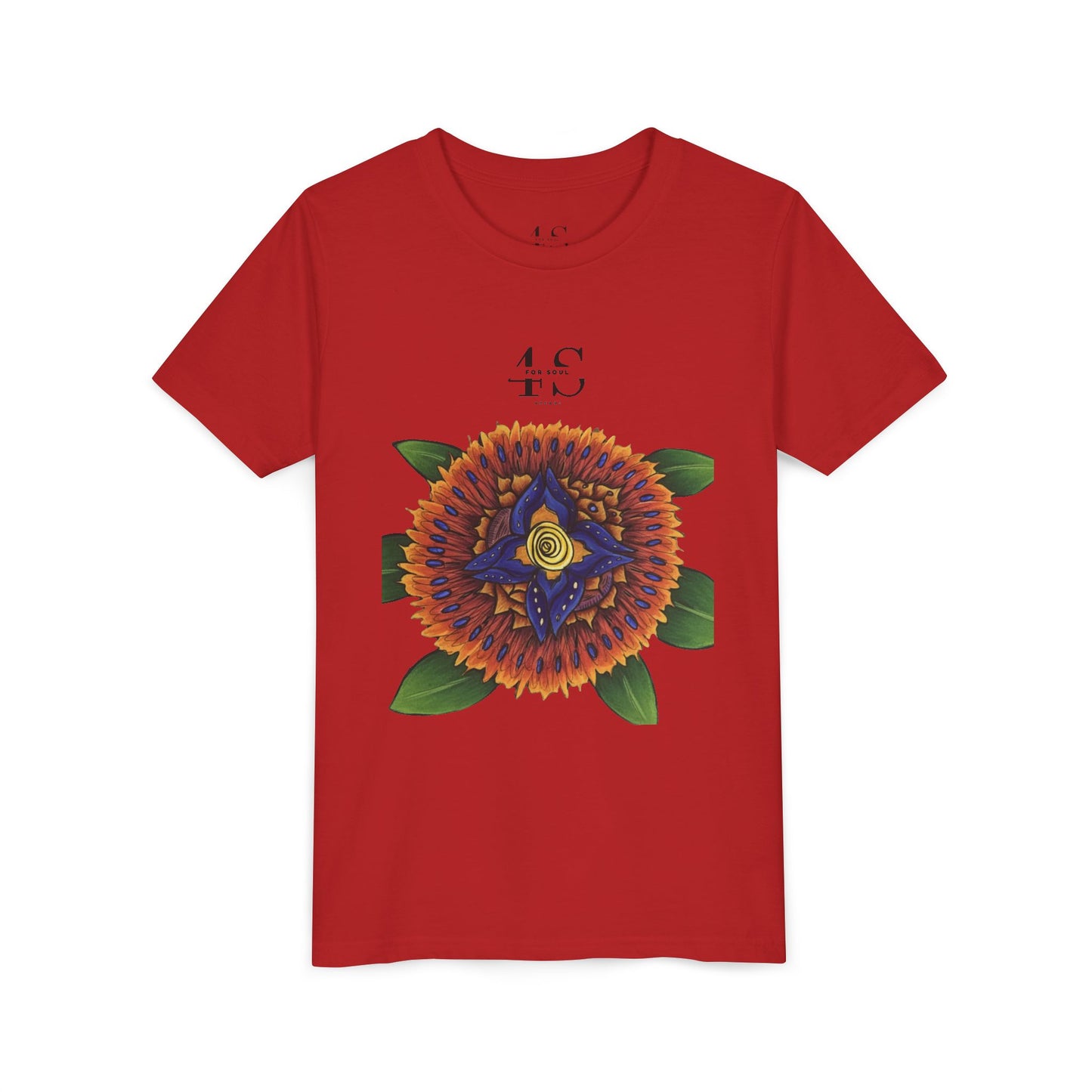 Camiseta juvenil con vibrante estampado geométrico de girasol