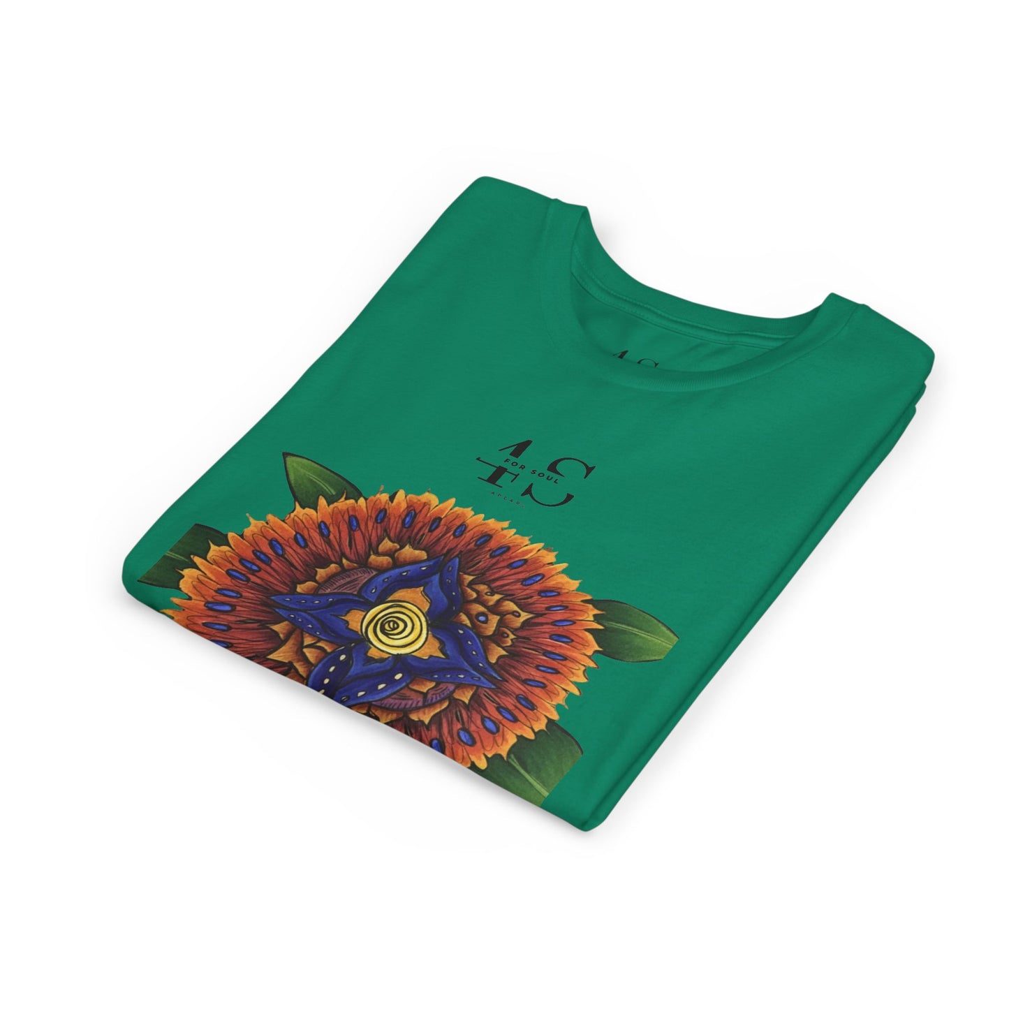 Camiseta juvenil con vibrante estampado geométrico de girasol