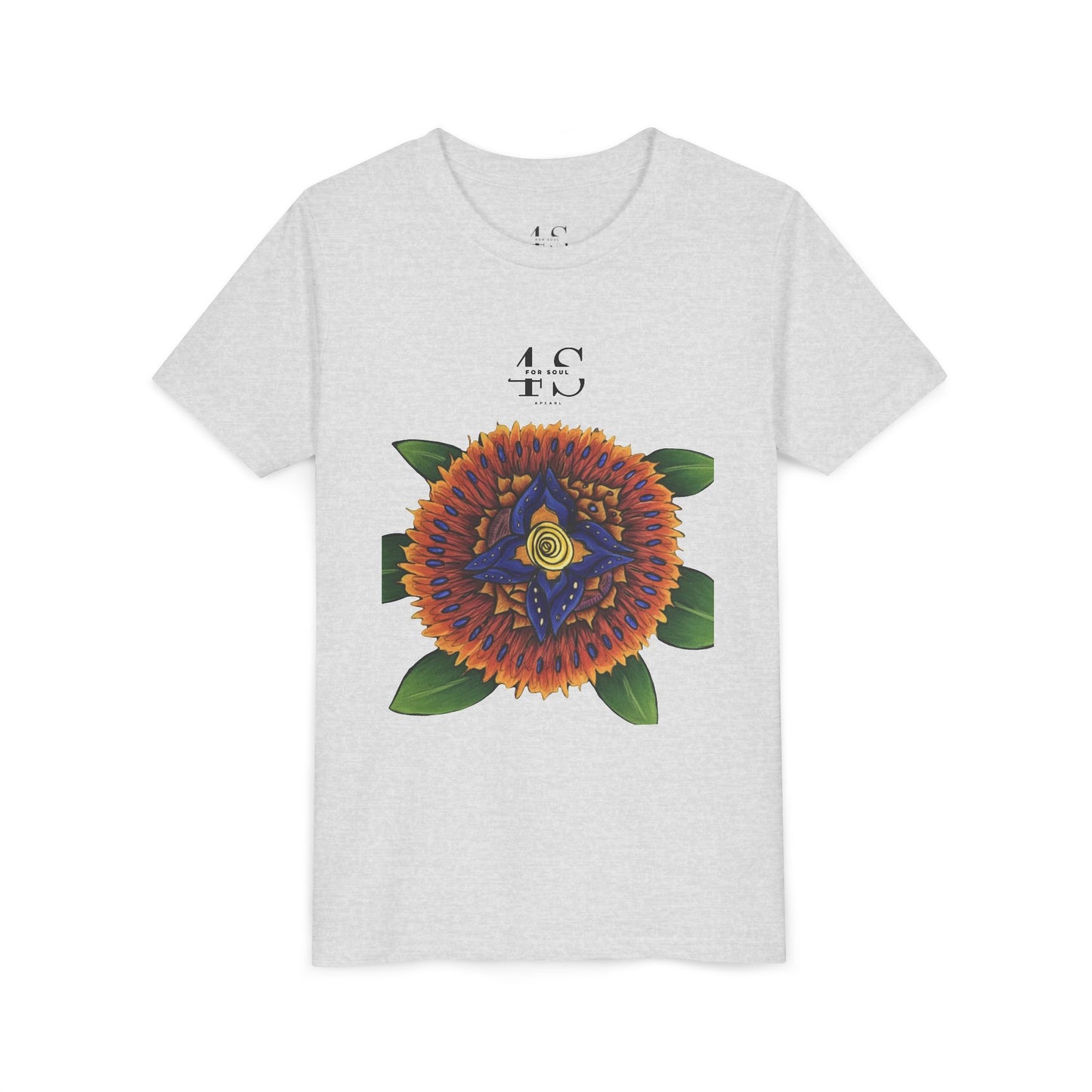 Camiseta juvenil con vibrante estampado geométrico de girasol