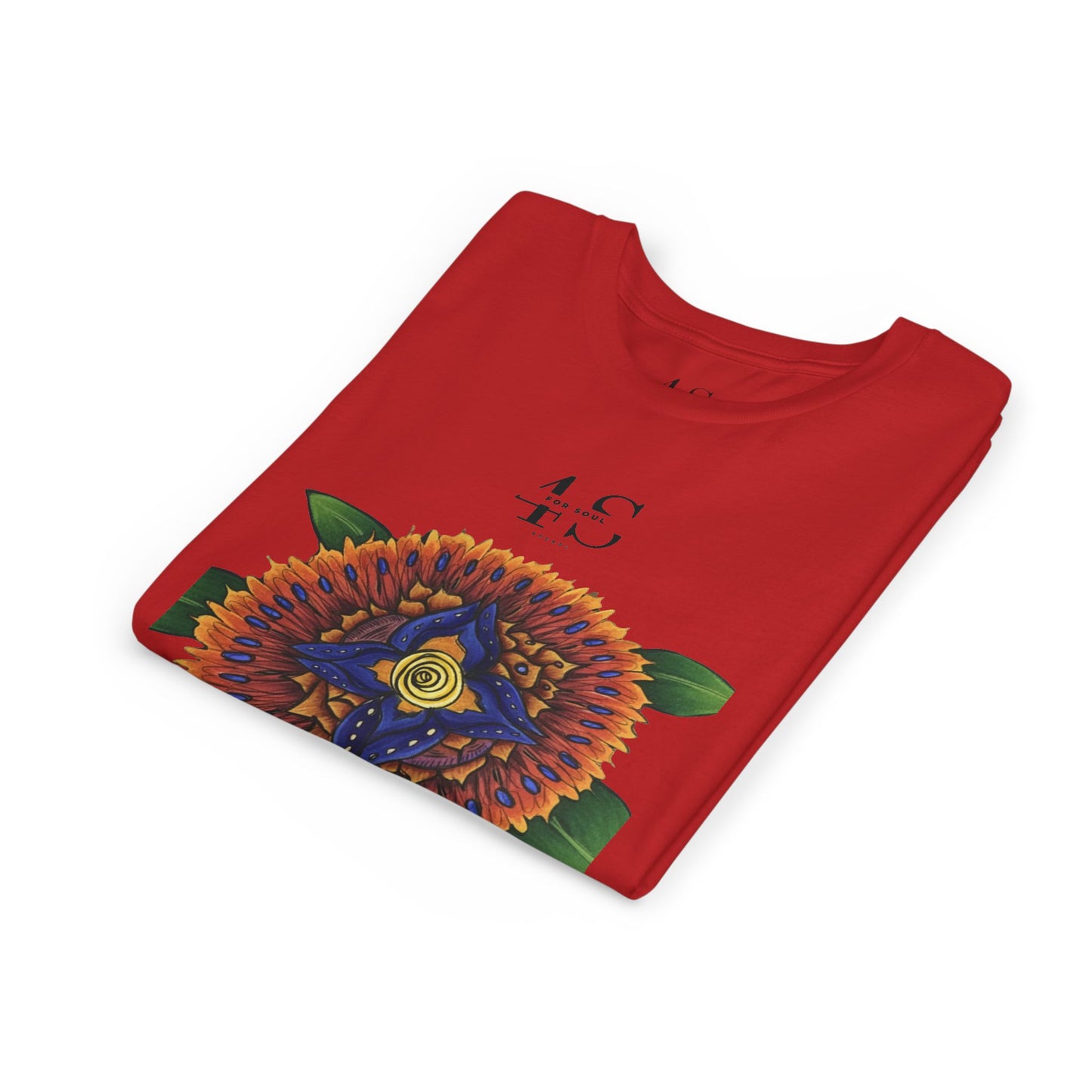 Camiseta juvenil con vibrante estampado geométrico de girasol