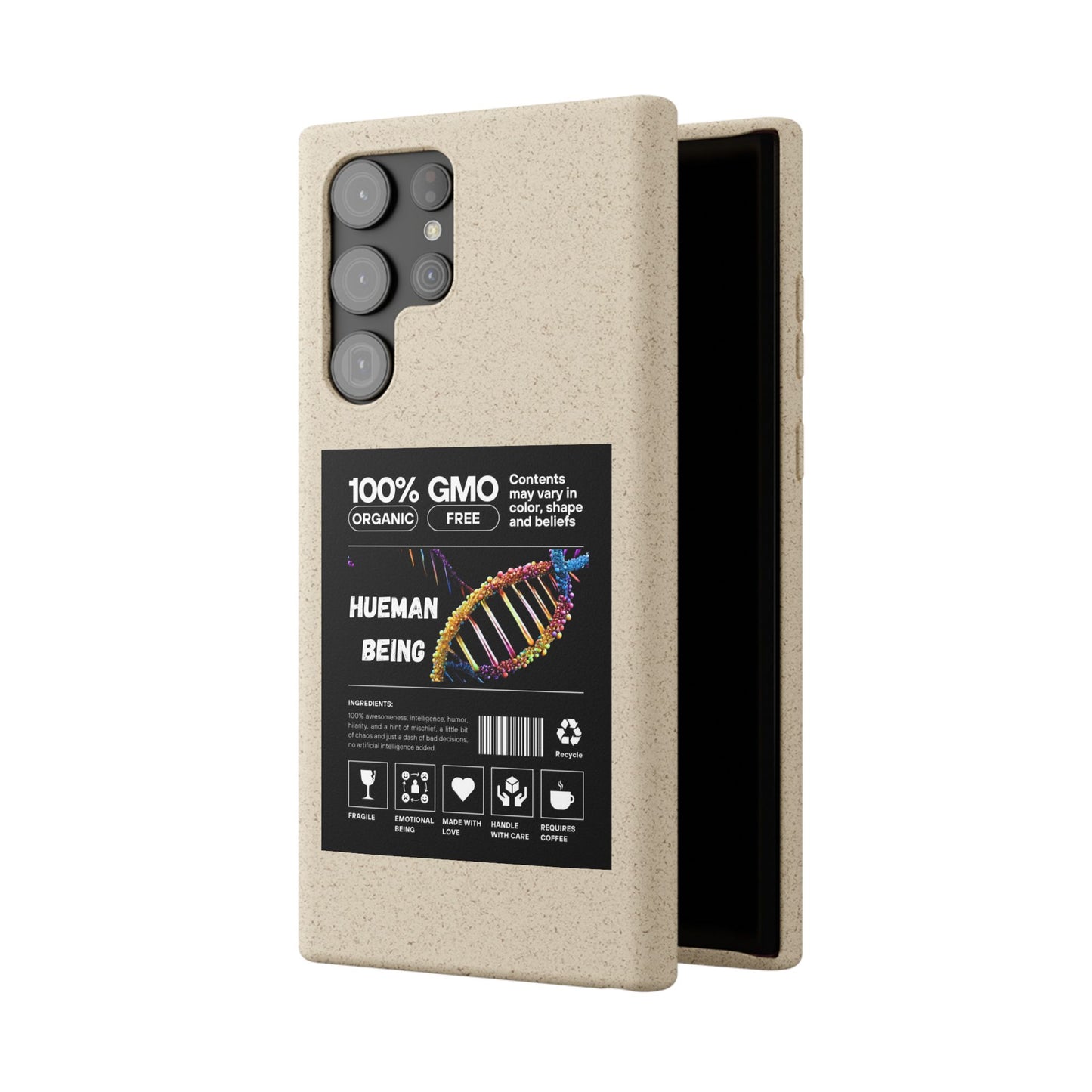 "100% GMO Free Hueman Being" Eco-Friendly Protective Cover