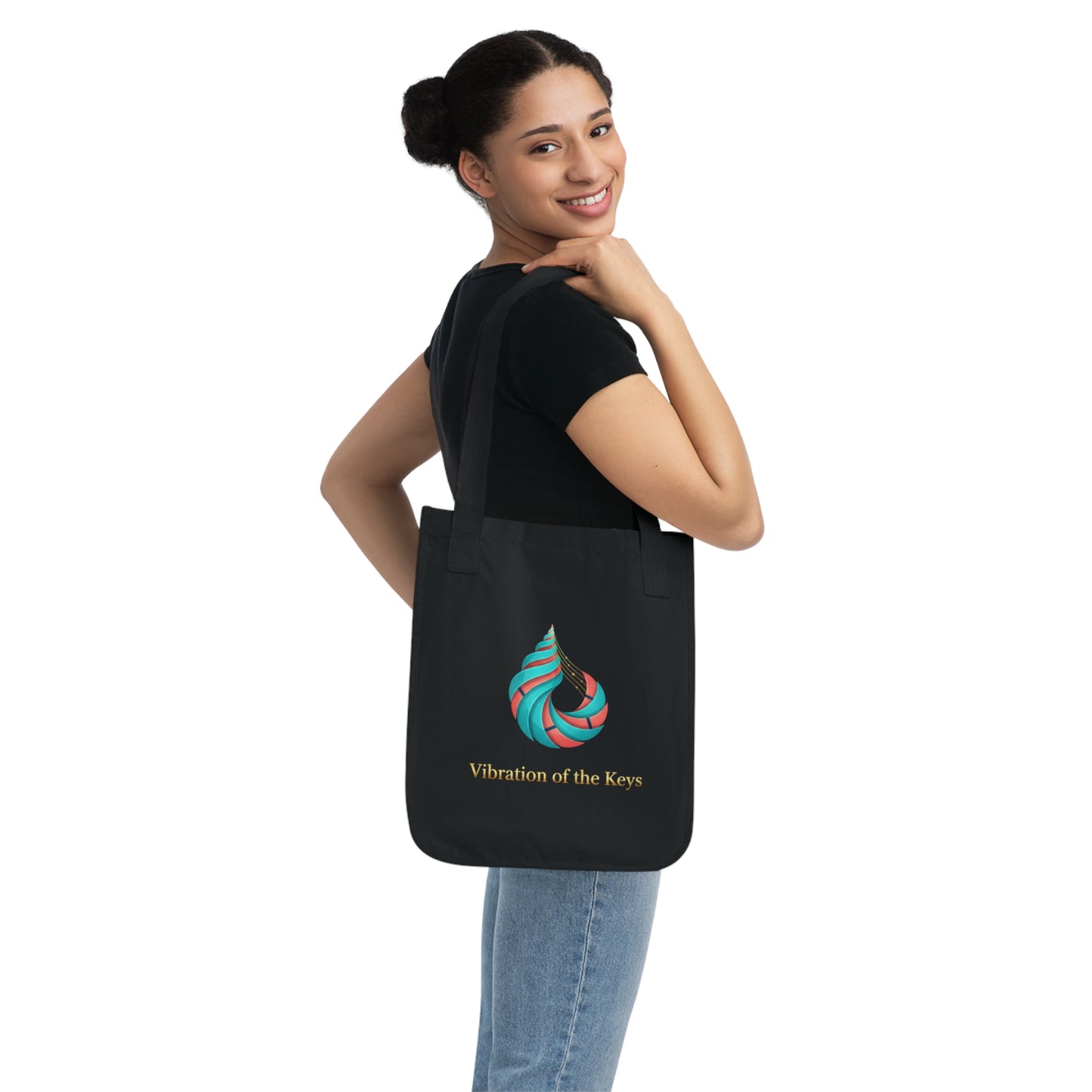 Vibration of the Keys Organic Canvas Tote Bag (Customizable)