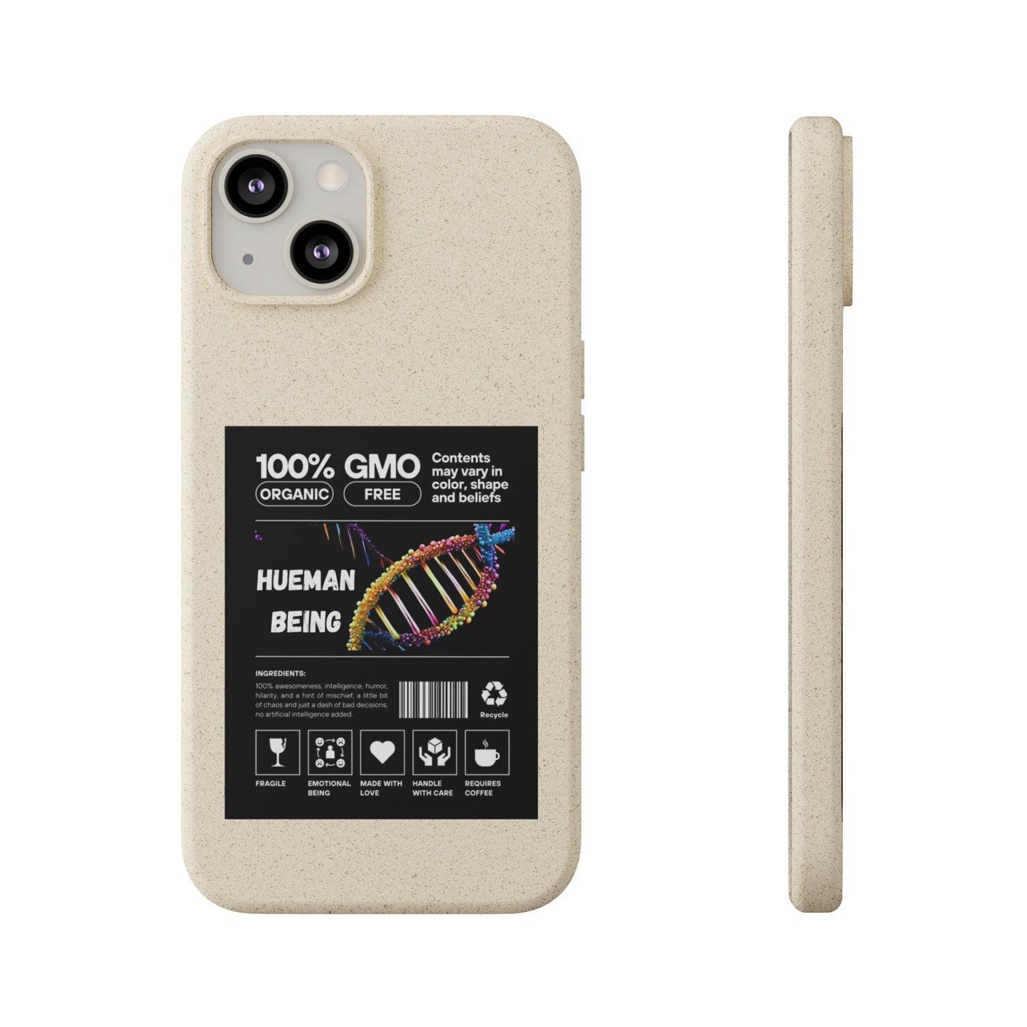 "100% GMO Free Hueman Being" Eco-Friendly Protective Cover