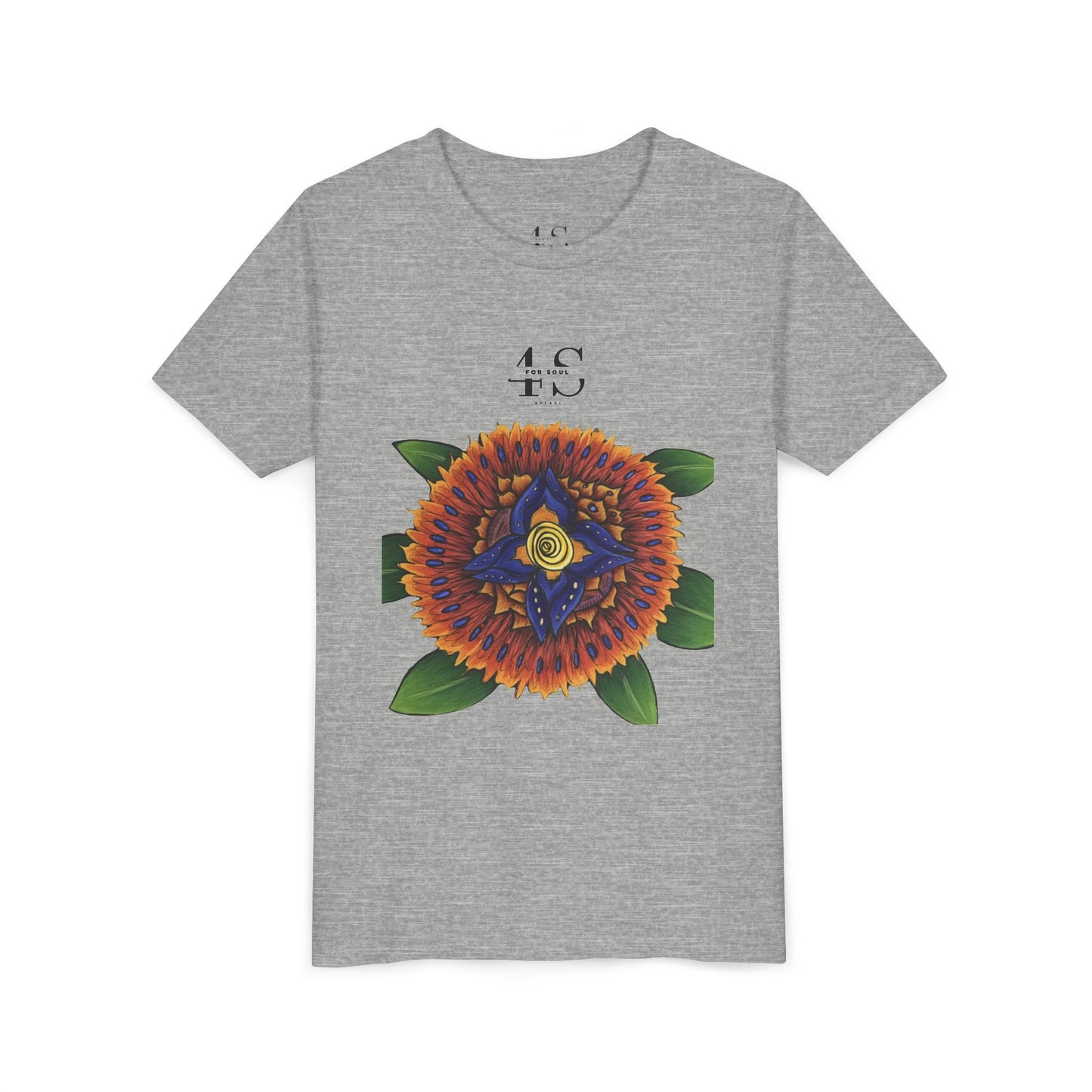 Camiseta juvenil con vibrante estampado geométrico de girasol