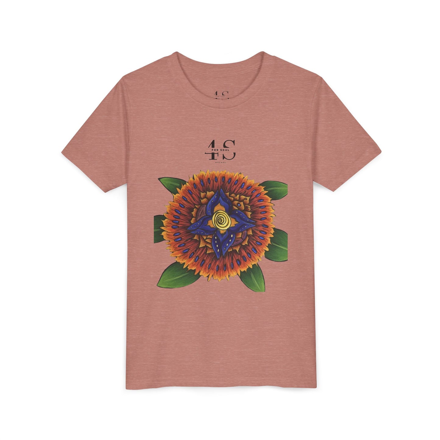 Camiseta juvenil con vibrante estampado geométrico de girasol