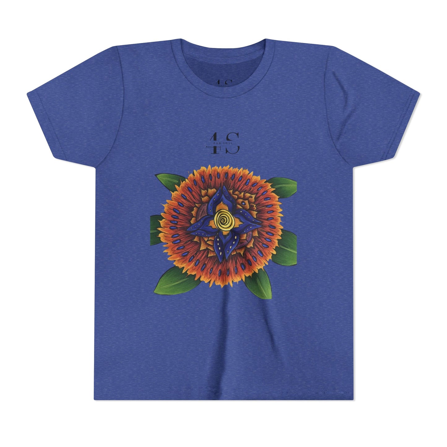 Camiseta juvenil con vibrante estampado geométrico de girasol