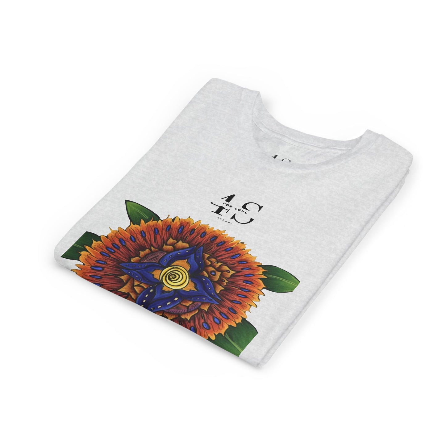 Camiseta juvenil con vibrante estampado geométrico de girasol