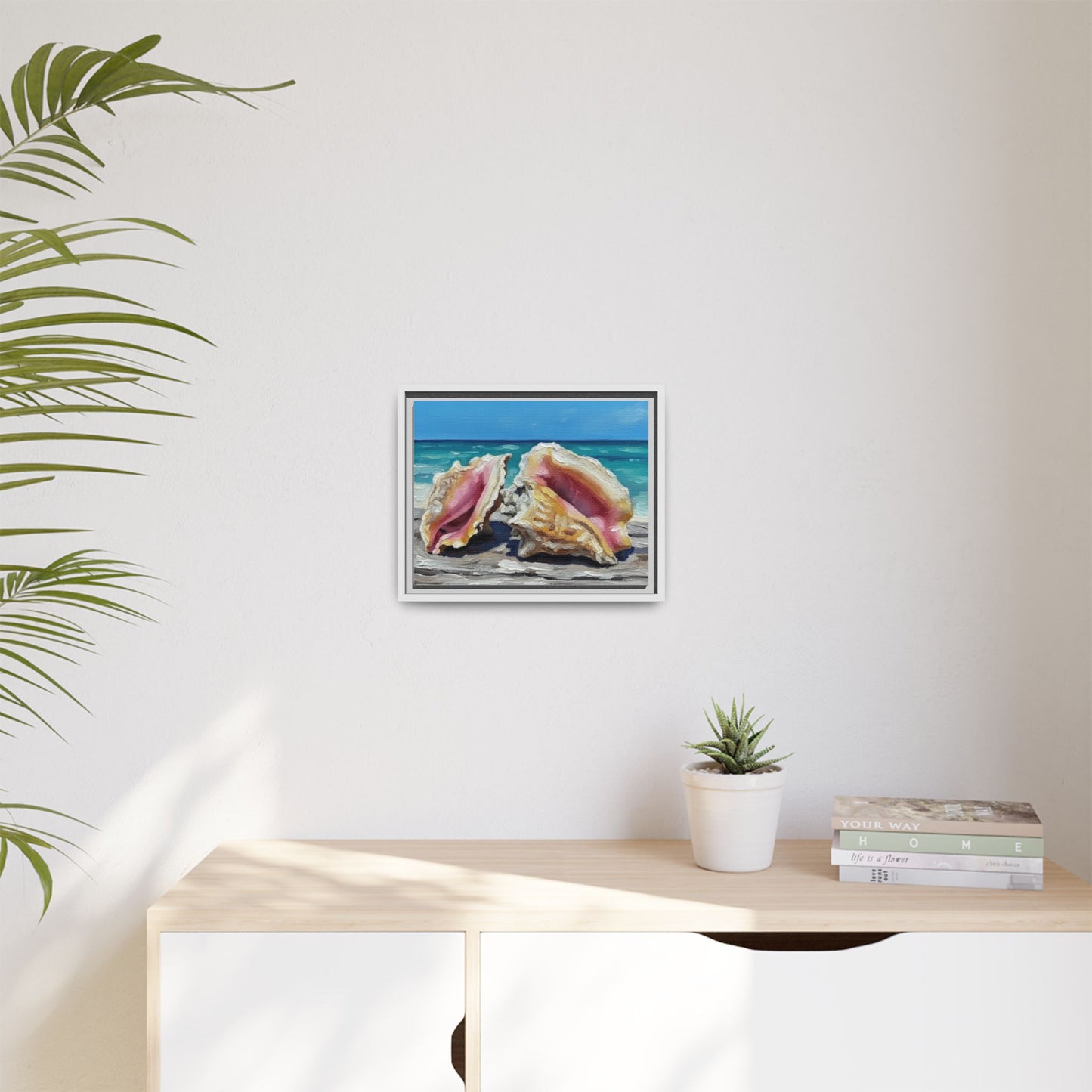 Vibration of the Keys Conch Shell Beach Framed Wall Art