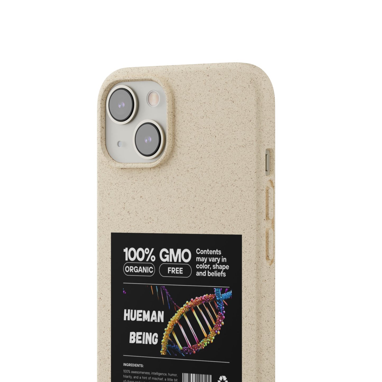 "100% GMO Free Hueman Being" Eco-Friendly Protective Cover