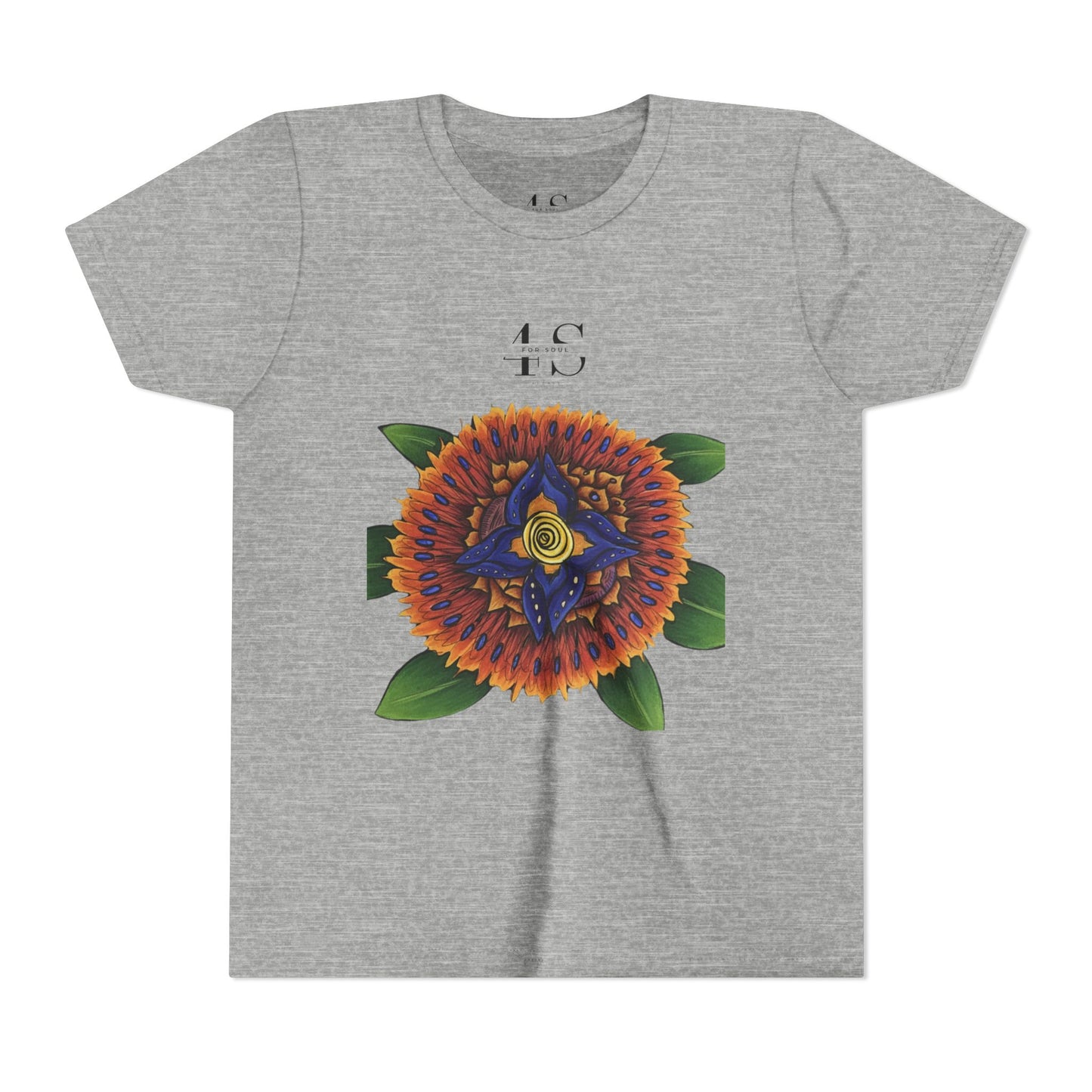 Camiseta juvenil con vibrante estampado geométrico de girasol