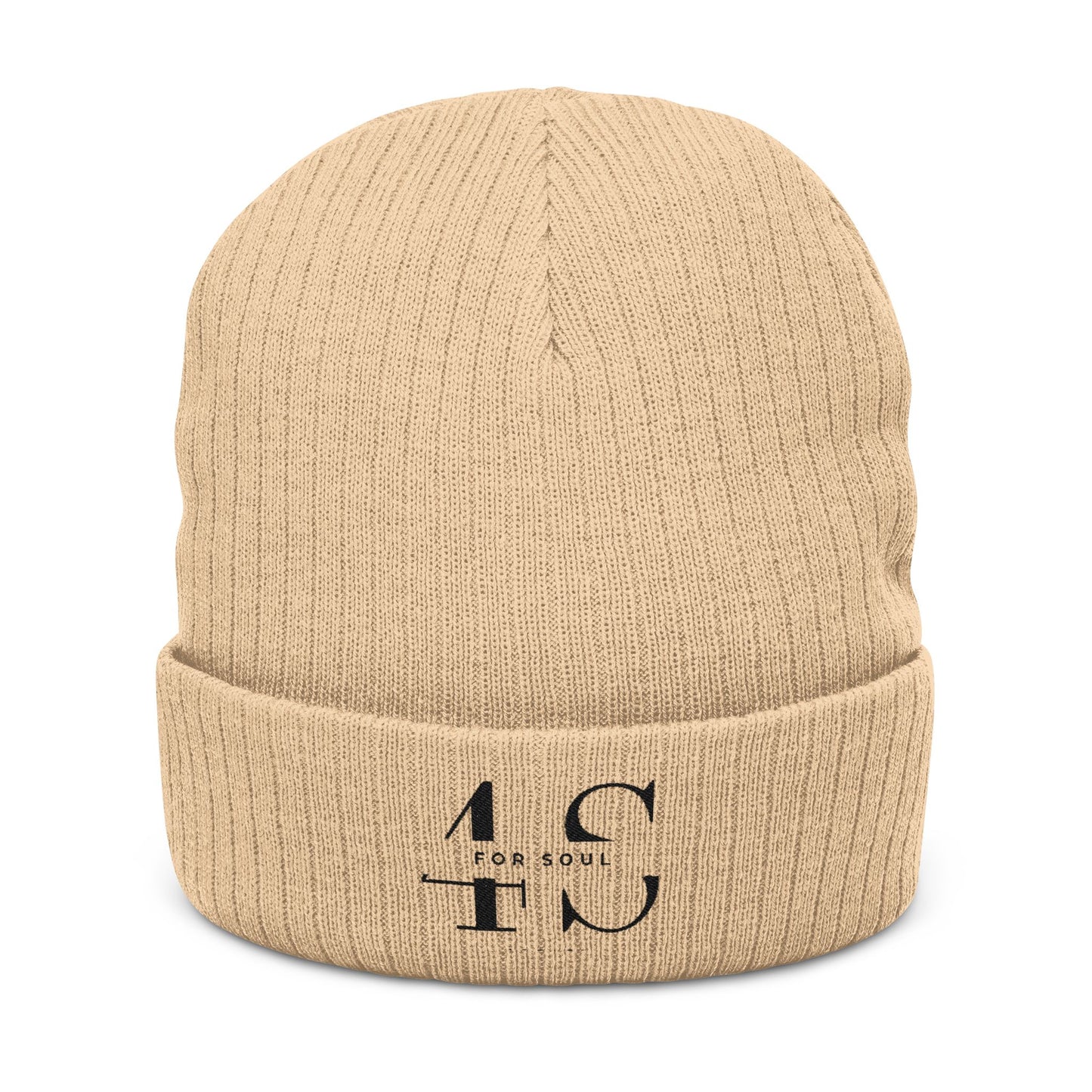 For Soul Embroidered Ribbed Beanie