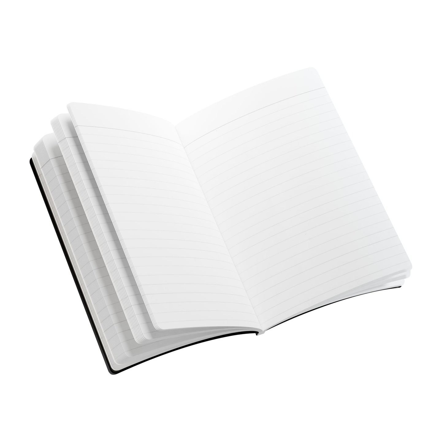 Libreta de tapa blanda — Portada «Vibración de las teclas» con diseño de lomo 100 % humano transgénico