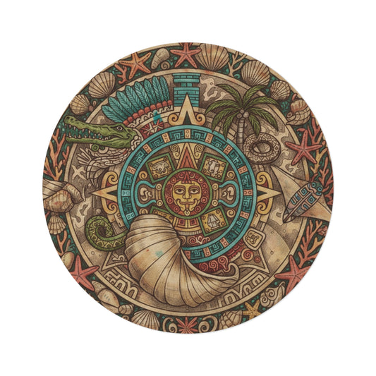 Aztec Sea Coastal Round Rug
