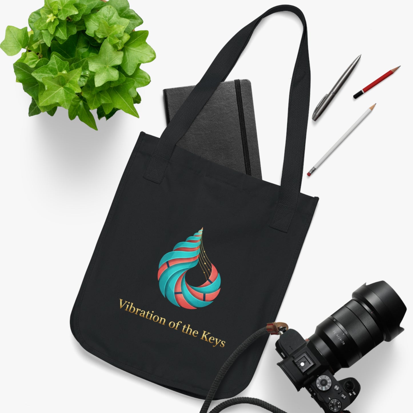 Vibration of the Keys Organic Canvas Tote Bag (Customizable)