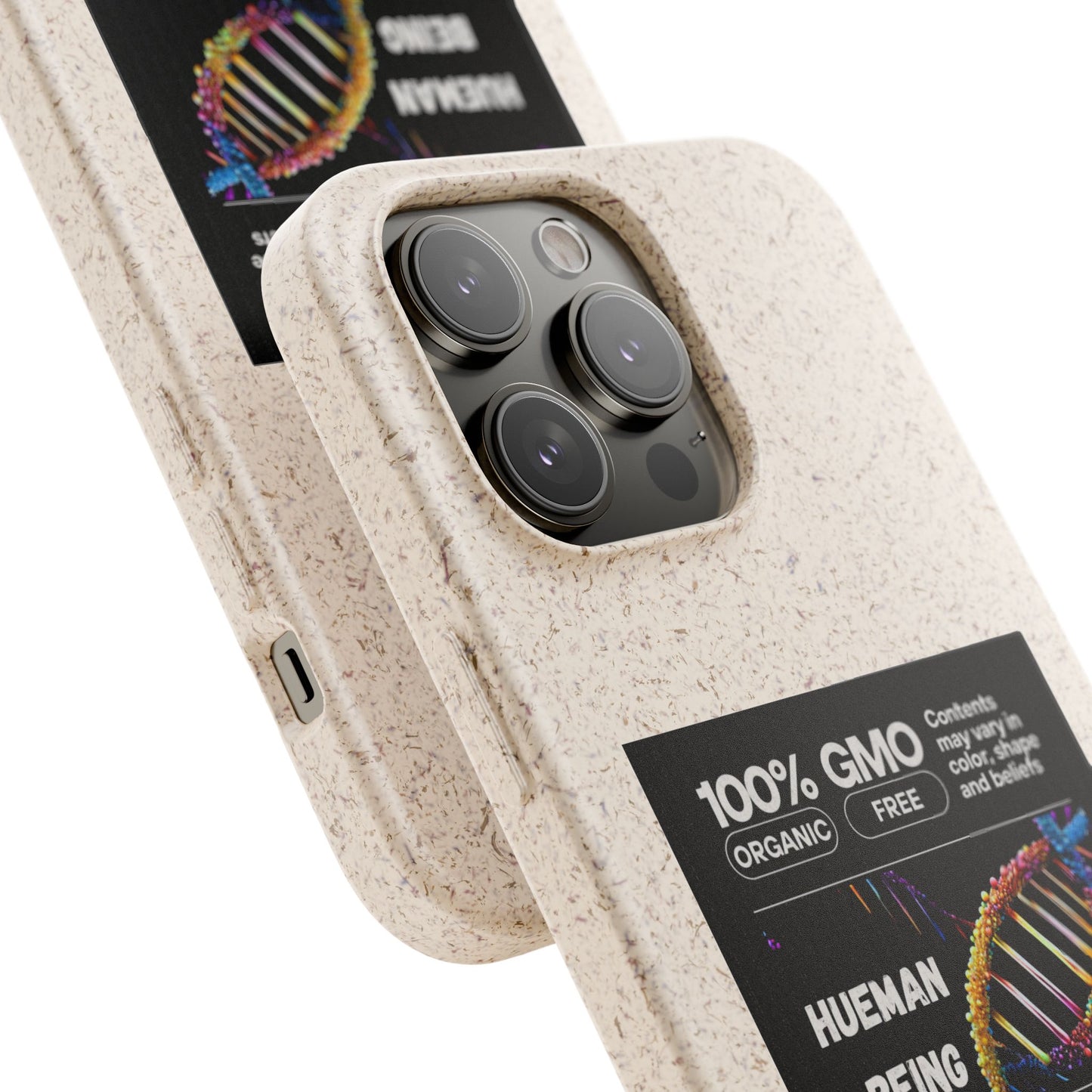 "100% GMO Free Hueman Being" Eco-Friendly Protective Cover